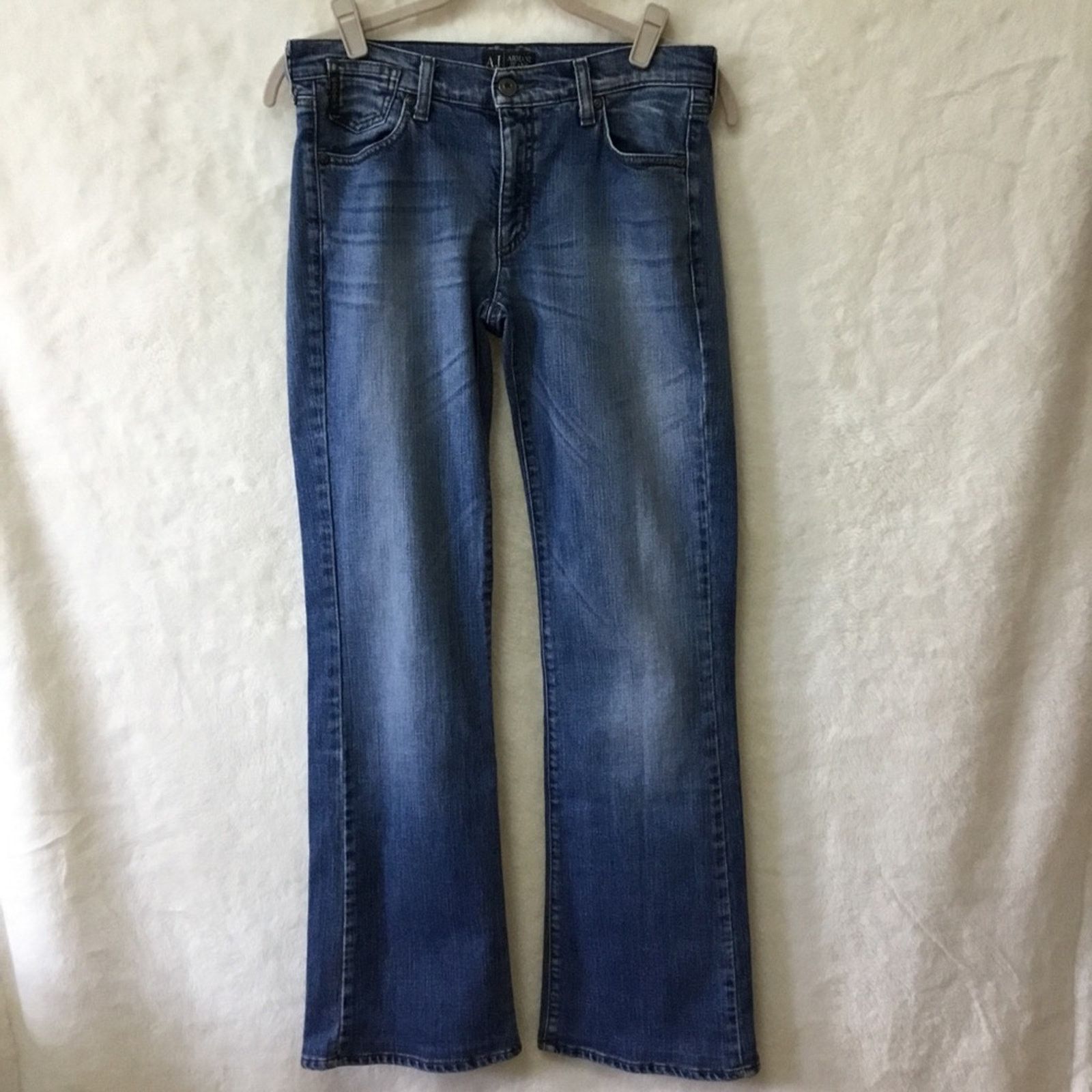 Armani Armani Jeans Indigo Blue 005 Series Slim Bootcut Denim Size 29" - 2 Thumbnail