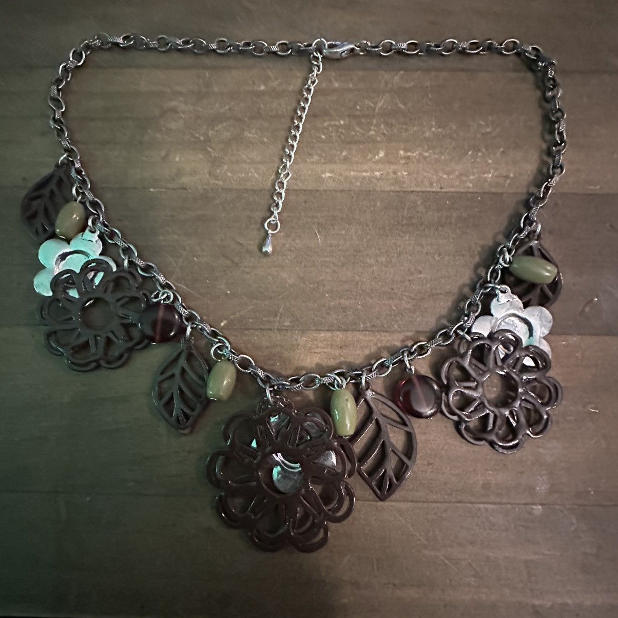 Other Flowers and leaves charm statement necklace Size ONE SIZE - 6 Thumbnail