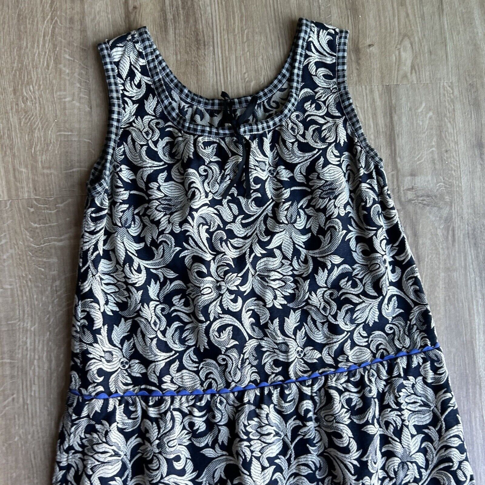 Dosa DOSA Women’s Dress Gray Blue Mini Floral Paisley Sleeveless Size L / US 10 / IT 46 - 8 Thumbnail