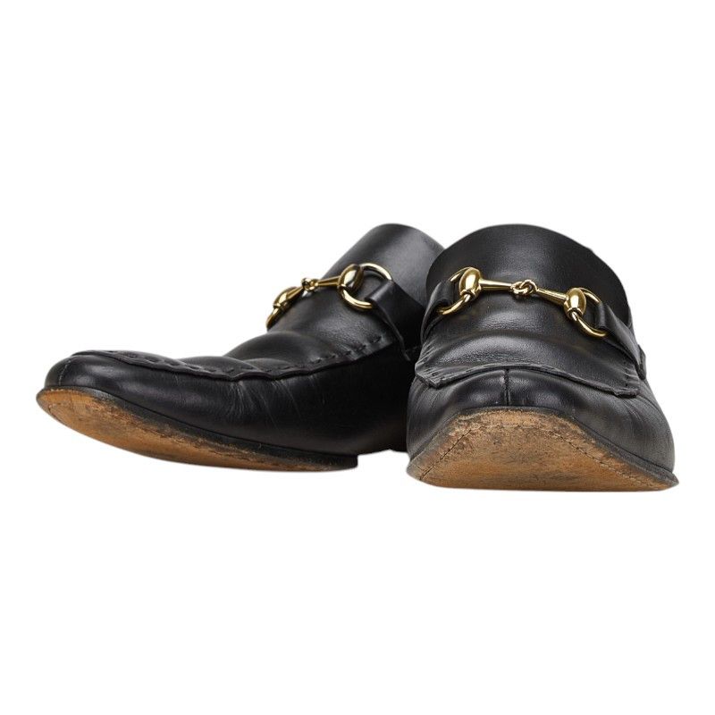 Gucci Gucci Leather Horsebit Loafer 093976 Leather Shoes 093976 in Black, Men's