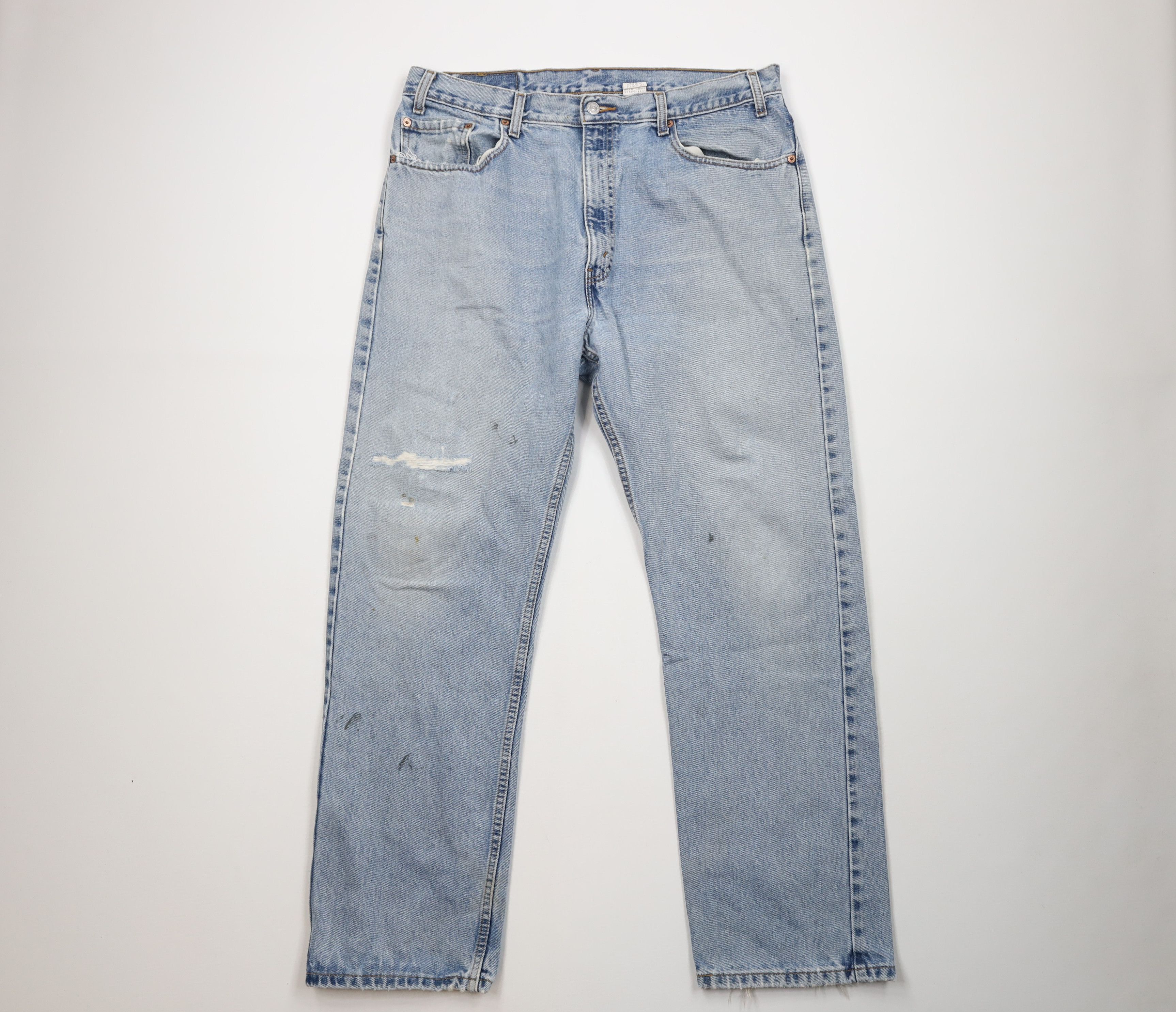 Levi's Vintage Y2K 2001 Levis 505 Regular Straight Leg Jeans Blue Size US 38 / EU 54 - 1 Thumbnail
