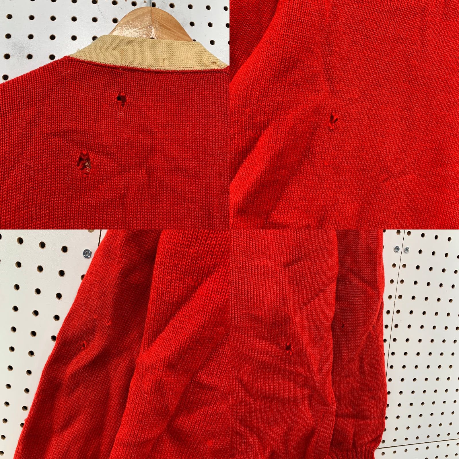 Vintage VINTAGE Wessman Cardigan Wool Letterman Mens M Red 40s Distressed Sweater Size US M / EU 48-50 / 2 - 10 Thumbnail