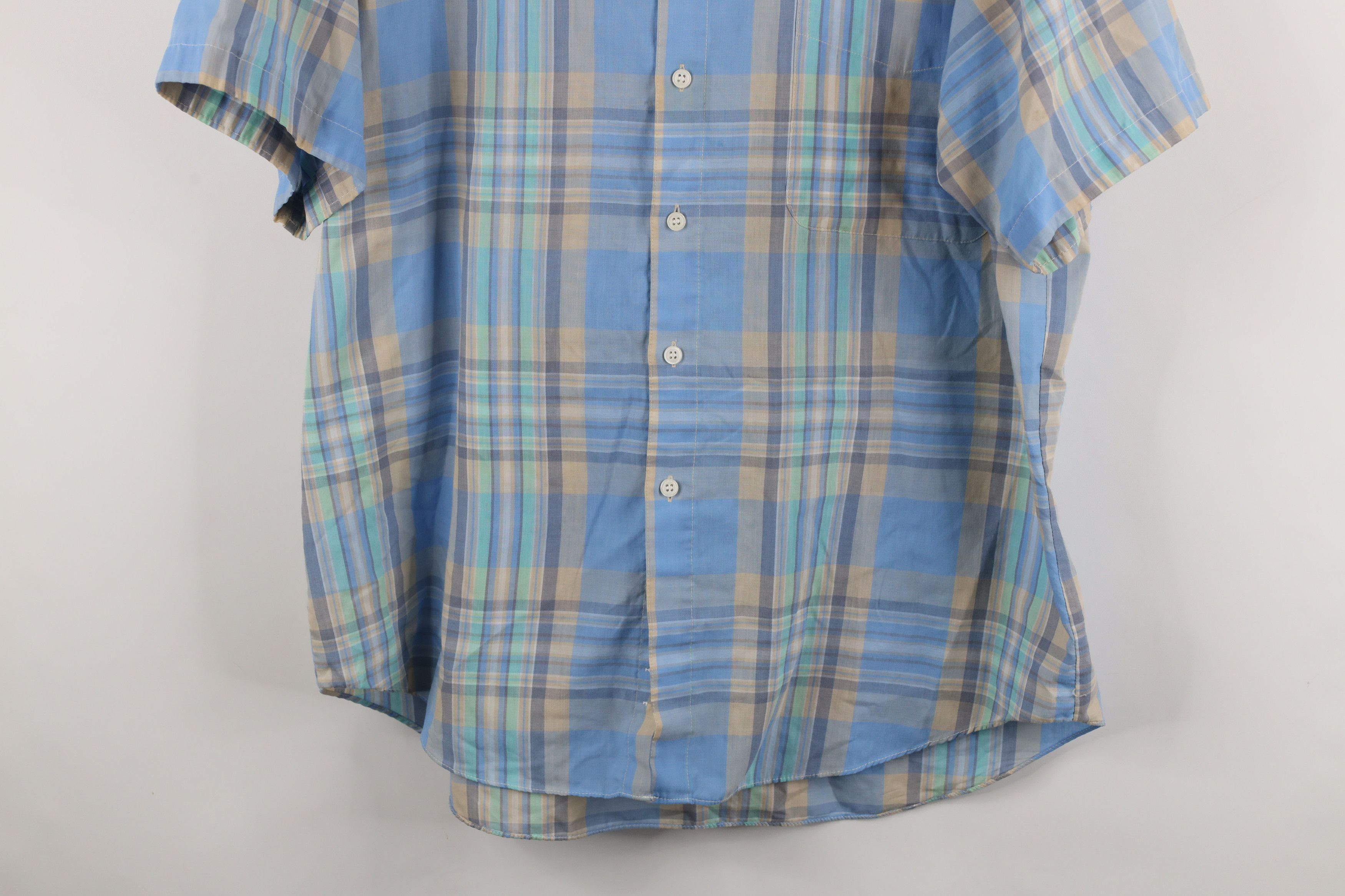 Levi's × Vintage Vintage 80s Levis Plaid Short Sleeve Button Down Shirt Size US XL / EU 56 / 4 - 3 Thumbnail