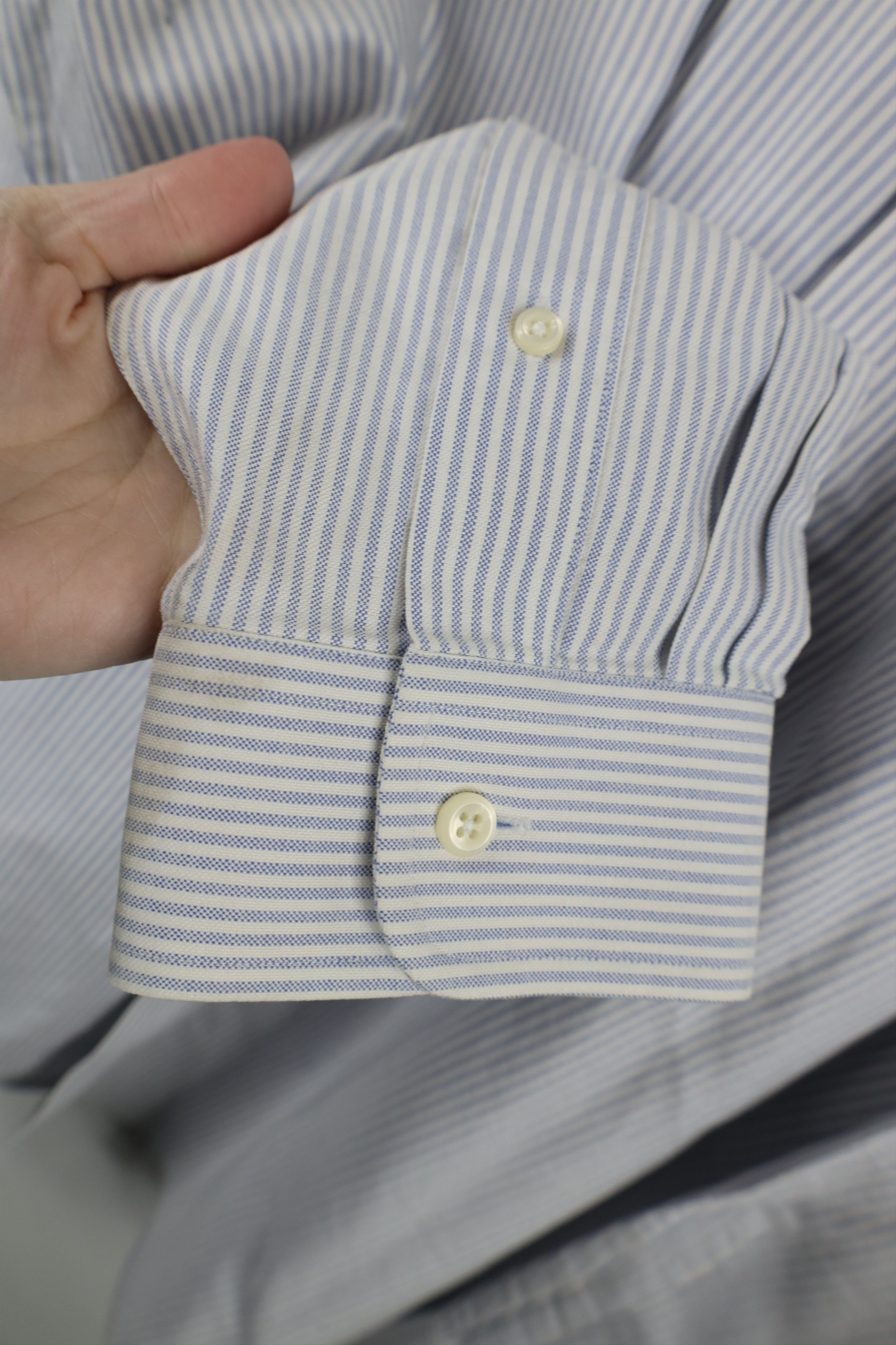 L.L. Bean × Vintage Vintage 90s LL Bean Oxford Pinstriped Button Down Shirt Size US L / EU 52-54 / 3 - 5 Thumbnail