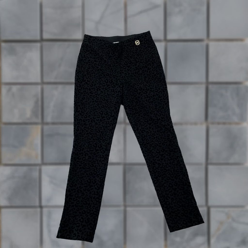 Michael Kors Michael Kors Leggings Womens Small Black Leopard Print Pull On Pants Size 28" / US 6 / IT 42 - 1 Thumbnail