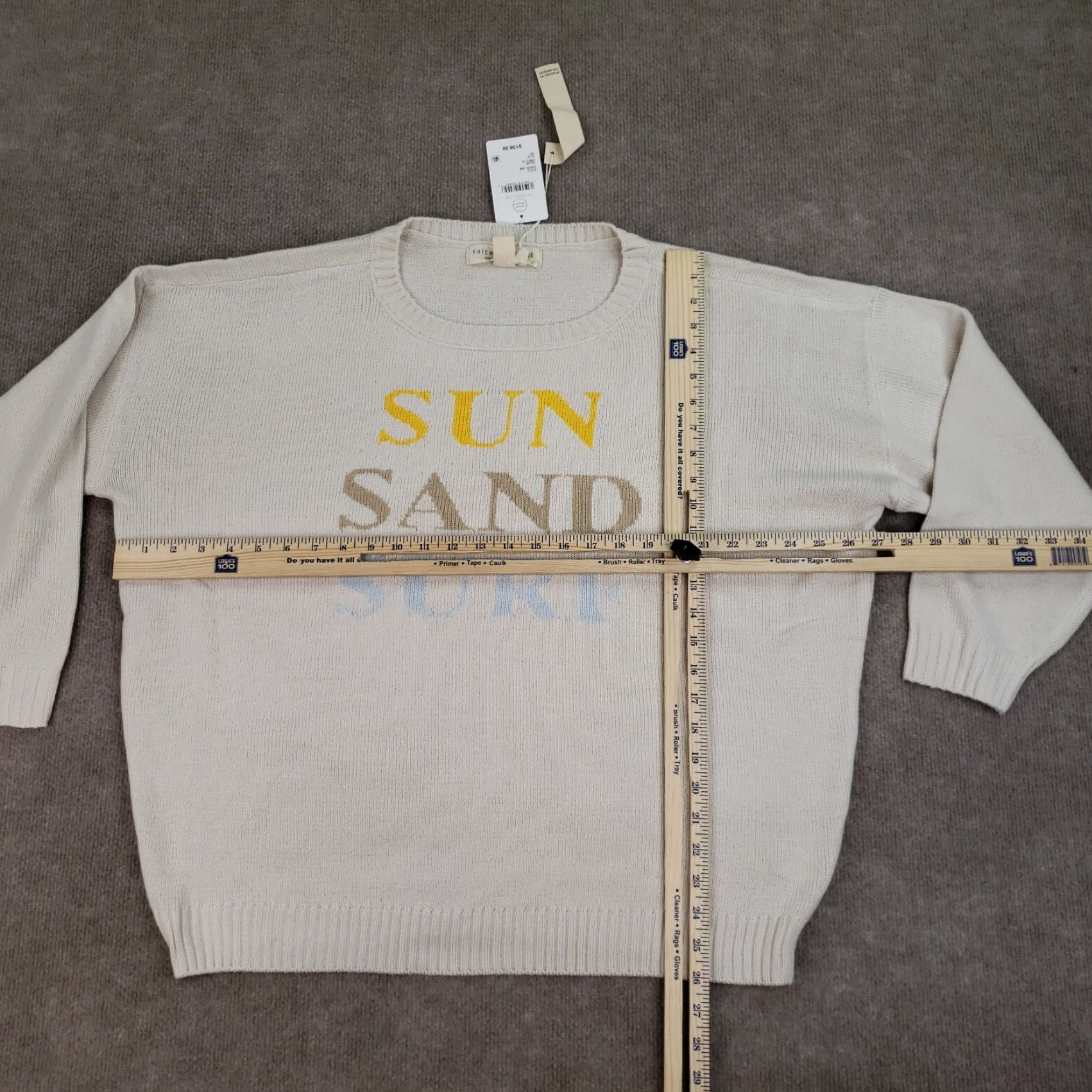 Vintage Saltwater Luxe Beige Crew Neck Pullover Sweater Womens 2X Long Sleeve Acrylic Knit Casual Size XXL / US 16-18 / IT 52-54 - 2 Thumbnail