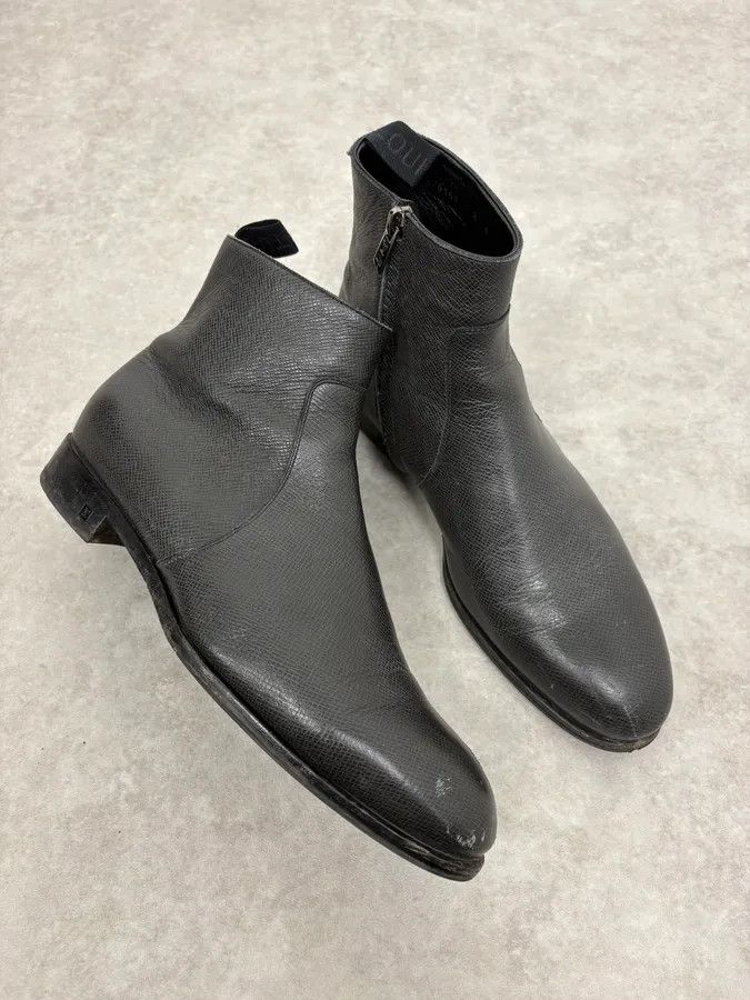 Louis Vuitton Louis Vuitton Black Faded Anthracite Leather Ankle Boots Size US 9 / EU 42 - 5 Thumbnail