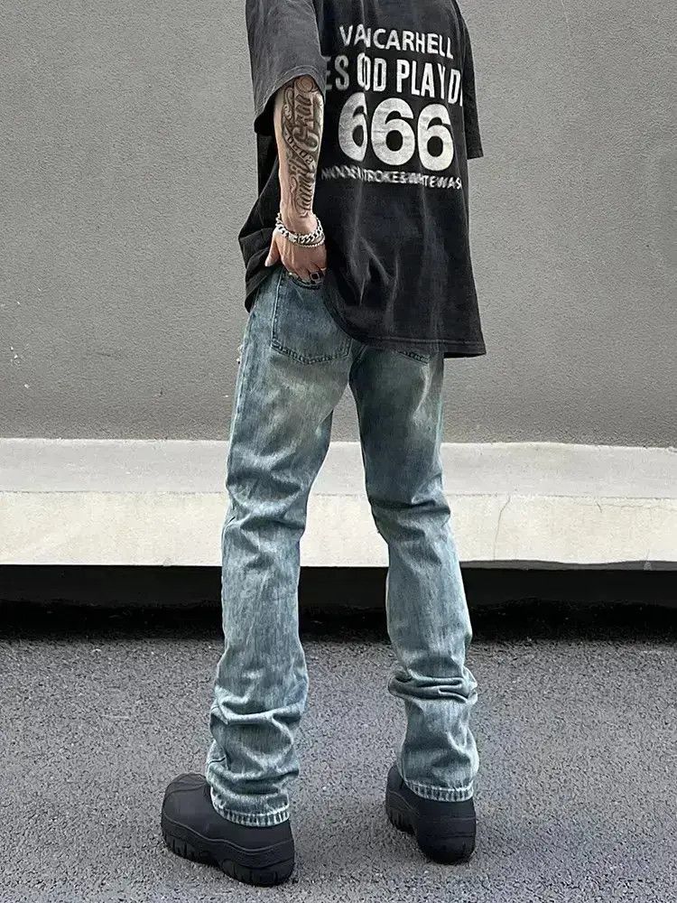 Japanese Brand Straight slim fit light distressed jeans Size US 32 / EU 48 - 3 Thumbnail