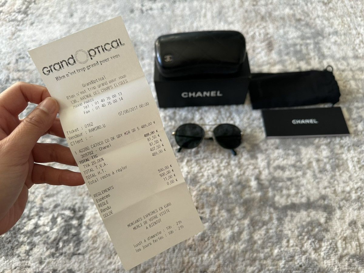 Chanel CHANEL Round Pilot Sunglasses 4228-Q Dark Green Size ONE SIZE - 16 Thumbnail