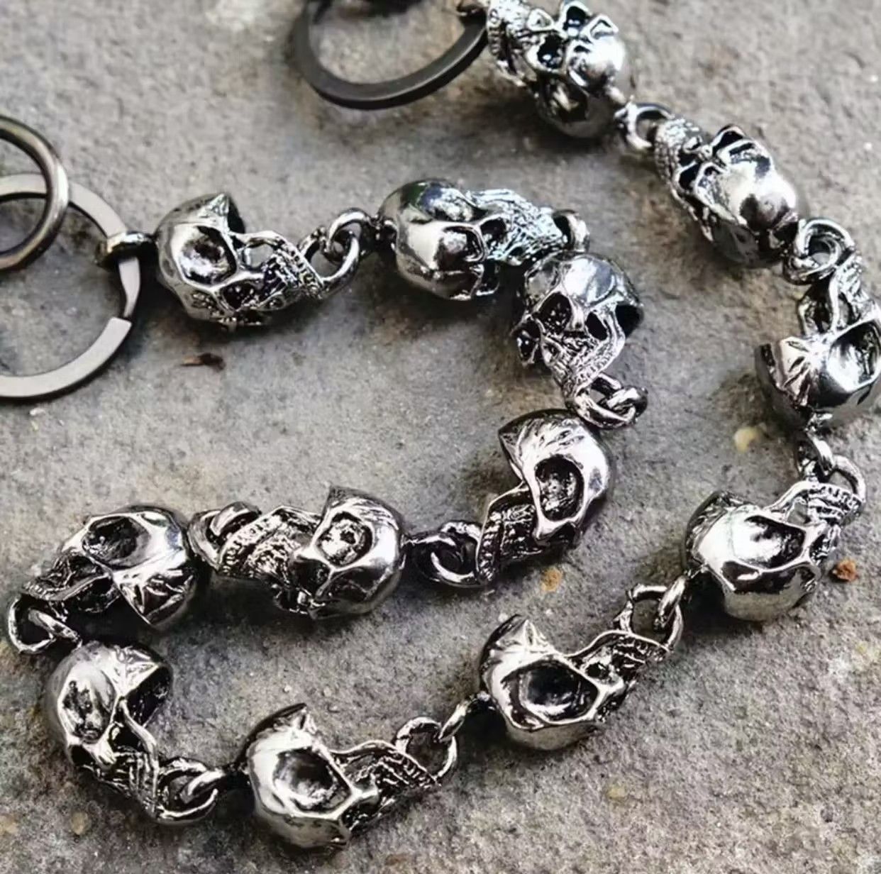 Jewelry Pocket Chain Skull Punk Rock Link Gothic Death Wallet Demon Size ONE SIZE - 4 Thumbnail