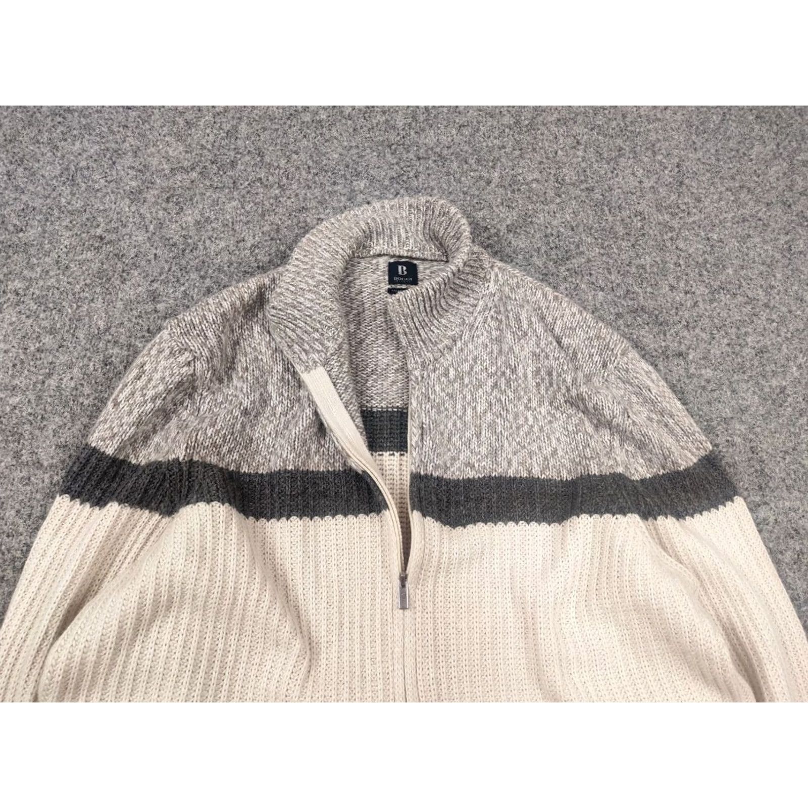 Vintage Boggi Milano Italy cashmere blend Full Zip Knit Beige Jumper Size US L / EU 52-54 / 3 - 6 Thumbnail