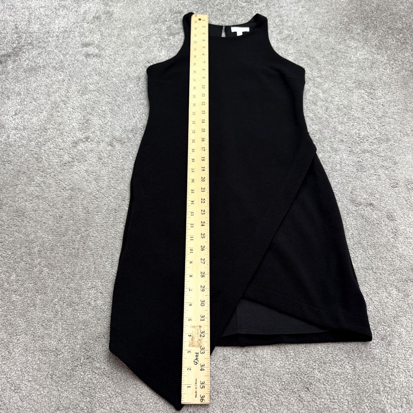Vintage Leith Halter Asymmetrical Wrap Hem Sheath Dress Womens XS Black Crepe Stretch Size XS / US 0-2 / IT 36-38 - 7 Thumbnail