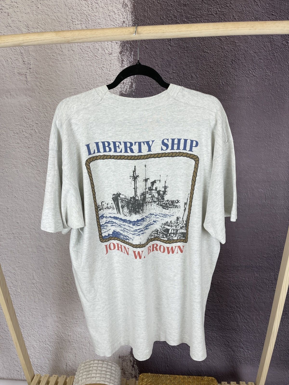 Fruit Of The Loom FOTL heavy roll liberty ship john w. brown made in USA tee Size US XL / EU 56 / 4 - 2 Thumbnail