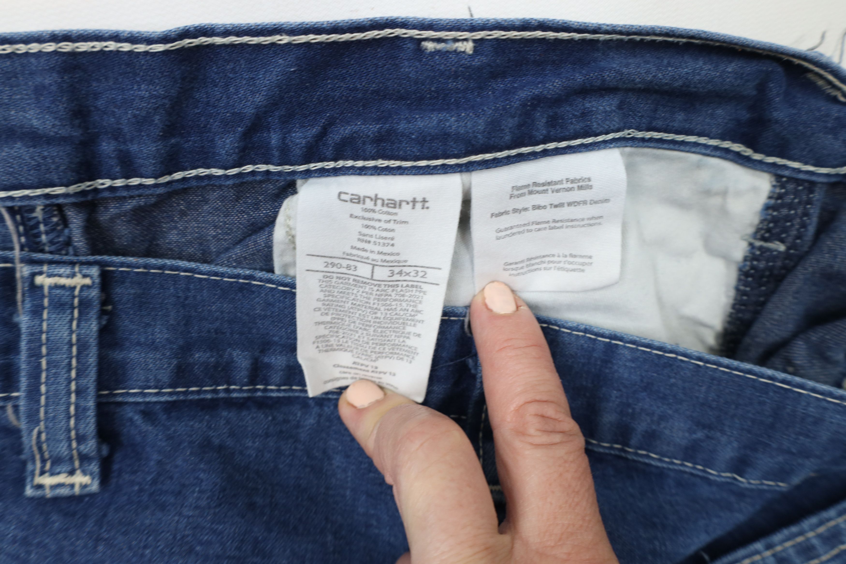 Carhartt × Vintage Vintage Carhartt FR Flame Resistant Wide Leg Dungaree Jeans Size US 34 / EU 50 - 10 Thumbnail