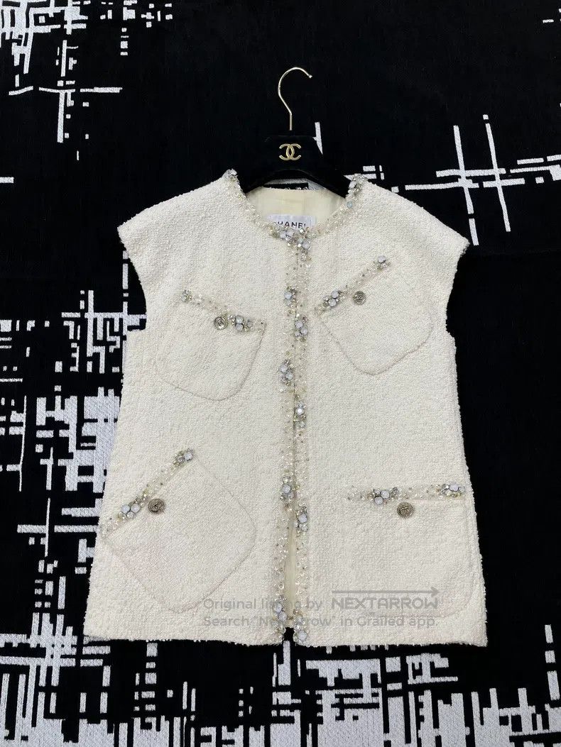 Chanel Chanel Equestrian series white studded vest Size XXS / US 00 / IT 34 - 1 Thumbnail