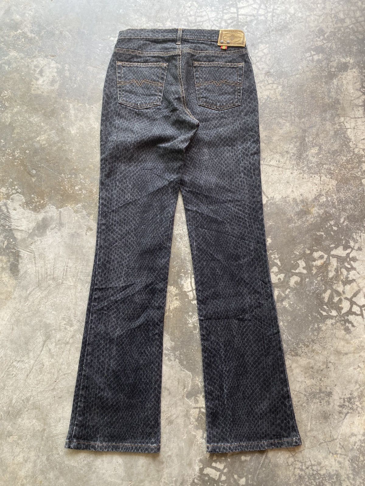 Hysteric Glamour × Japanese Brand Vintage CIMARRON SPAIN Snake Scale Stretchable Flared Jeans Size 27" / US 4 / IT 40 - 3 Thumbnail