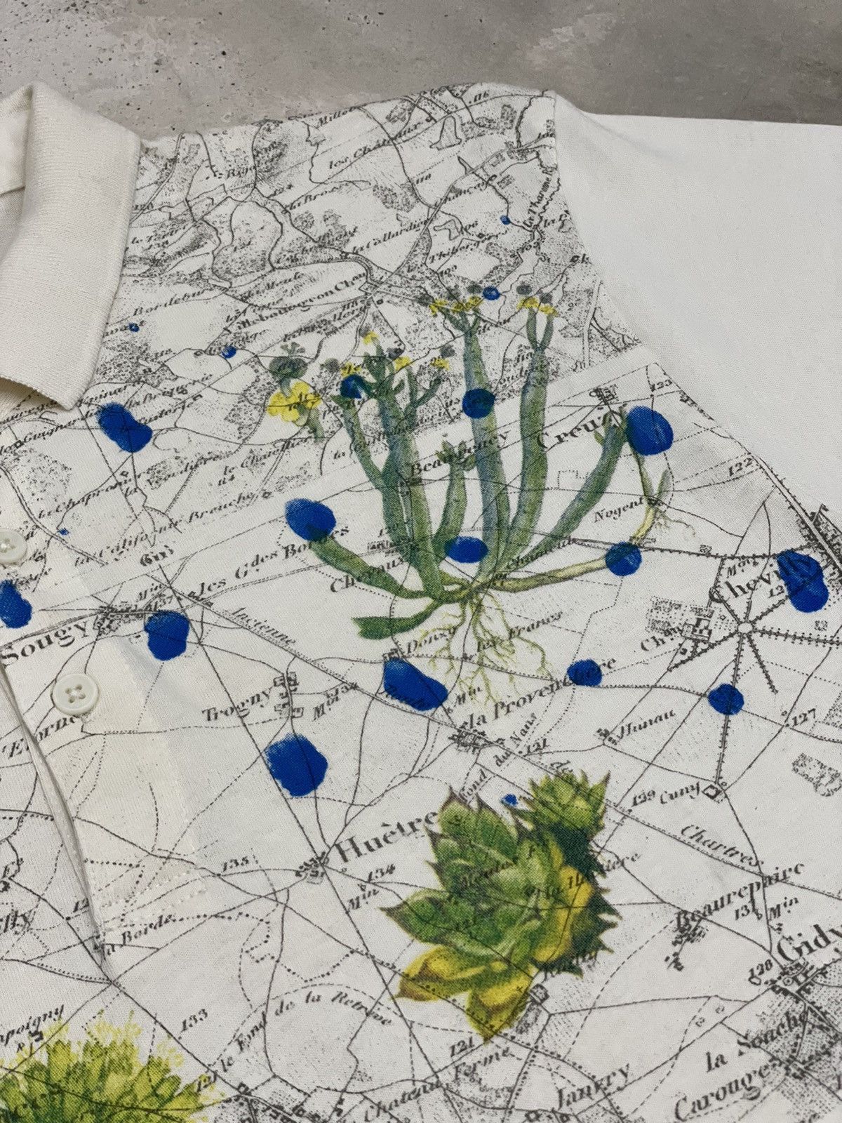 Japanese Brand Old Vintage Map Abstract Polo Size US L / EU 52-54 / 3 - 10 Thumbnail