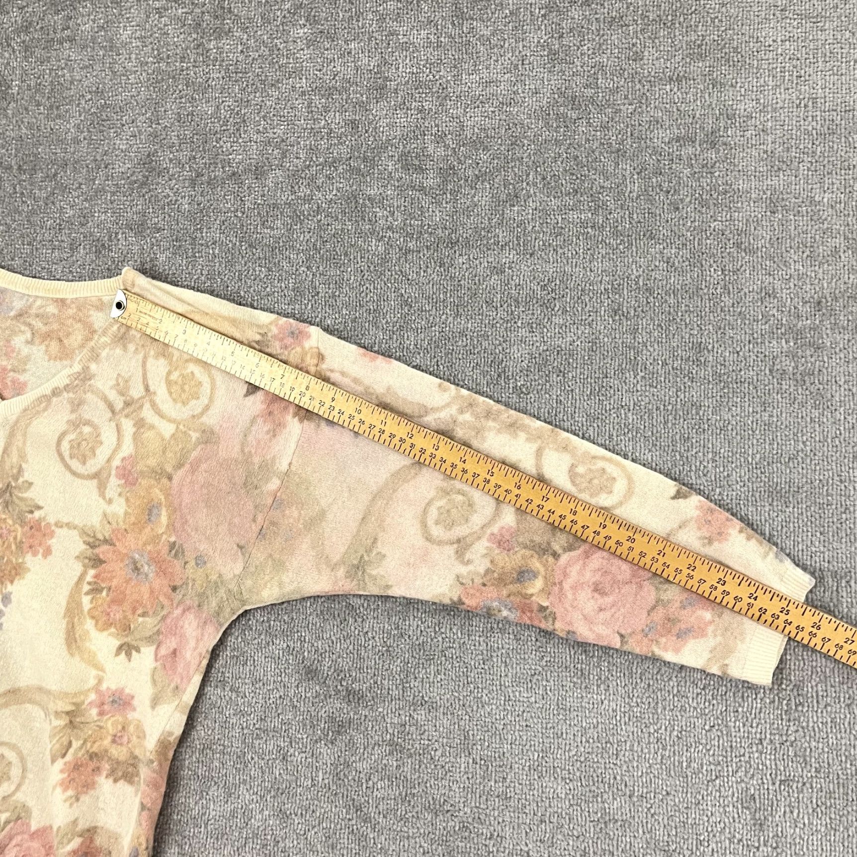 Express VINTAGE EXPRESS Sweater Women's Small Floral Knit Angora Wool Rabbit Hair Fall Winter Classic Size S / US 4 / IT 40 - 5 Thumbnail