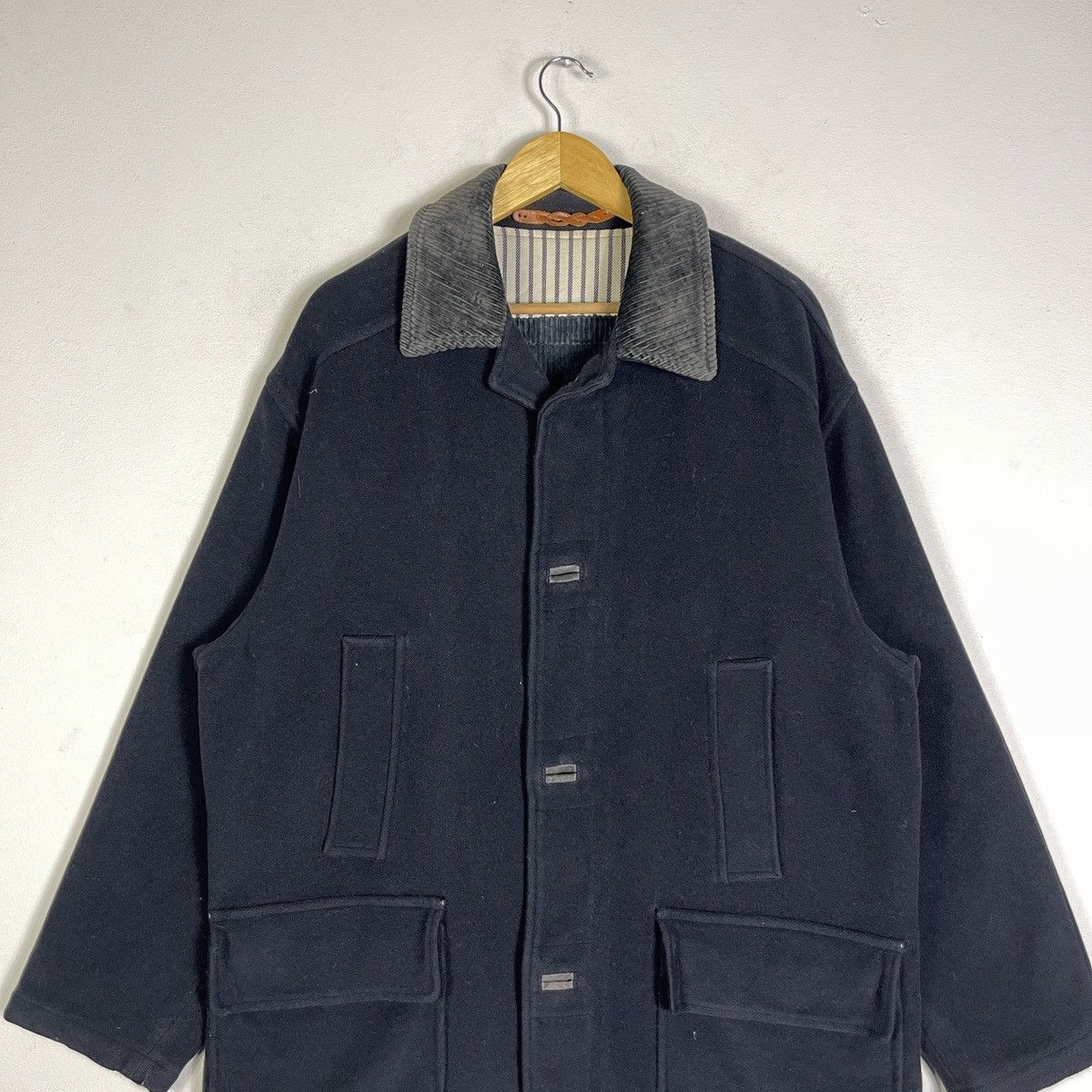 Ermenegildo Zegna Vintage Ermenegildo Zegna Corduroy Collar Wool Chore Jacket Size US M / EU 48-50 / 2 - 4 Thumbnail