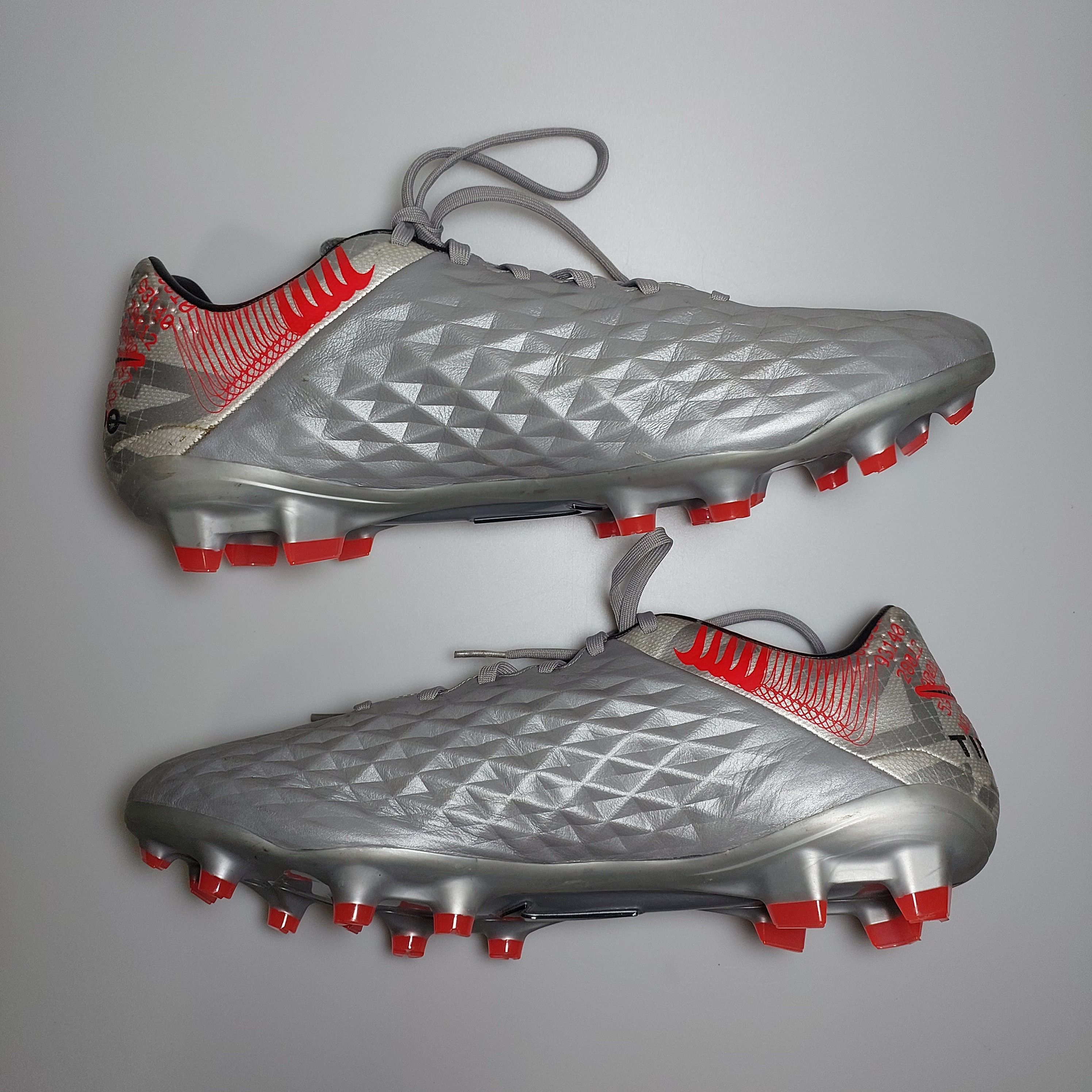 Nike Tiempo Legend 8 Pro FG 'Metallic Grey Crimson' US12 UK11 Size US 12 / EU 45 - 6 Thumbnail