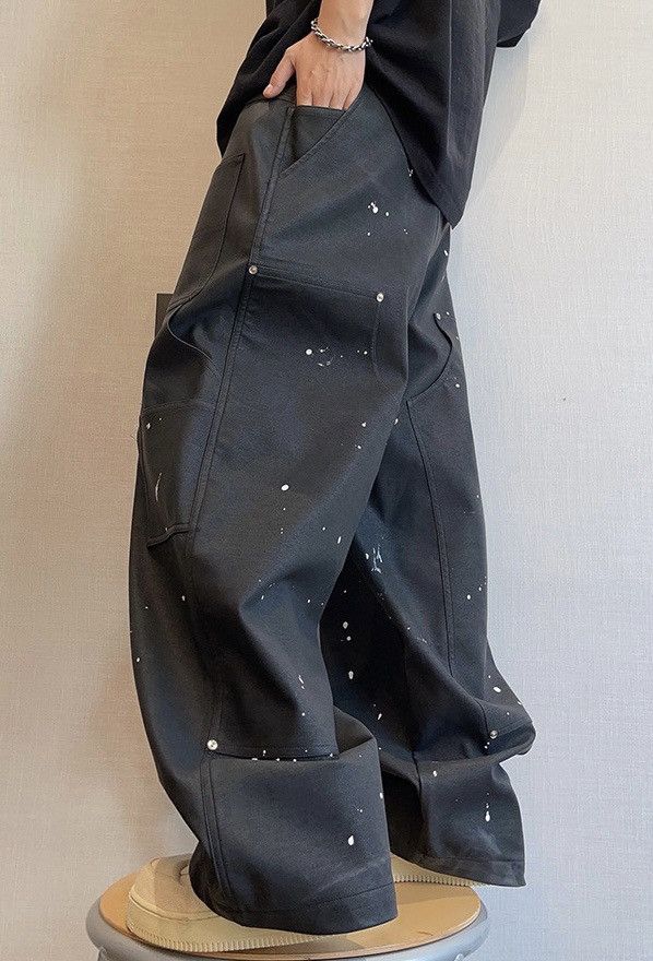 Japanese Brand × Vintage Avant garde reverse front multi pocket faux leather pants Size US 34 / EU 50 - 4 Thumbnail