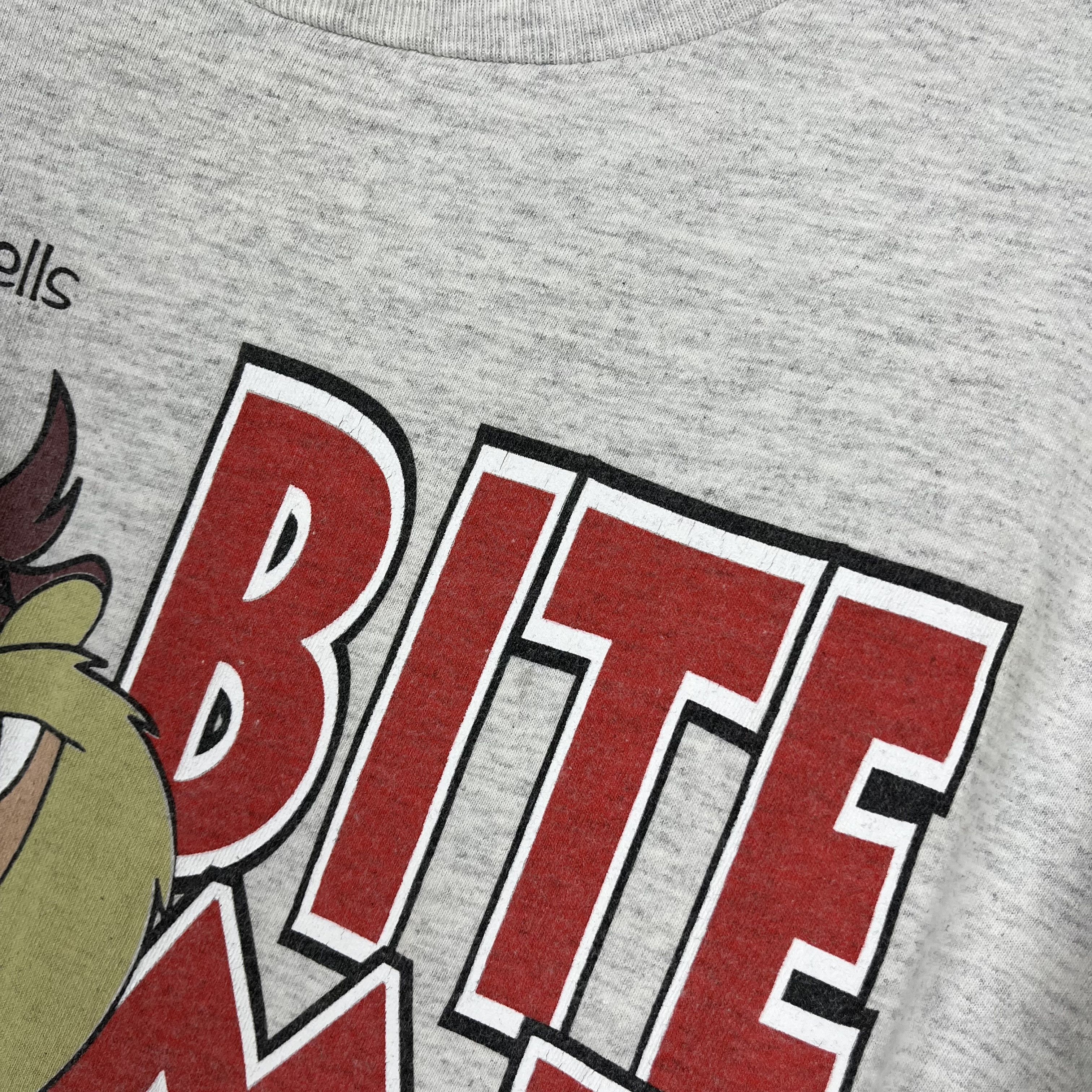 Warner Bros Vintage Warner Bros Taz «Bite Me» Cartoon T Shirt 1997 Size US XL / EU 56 / 4 - 15 Thumbnail