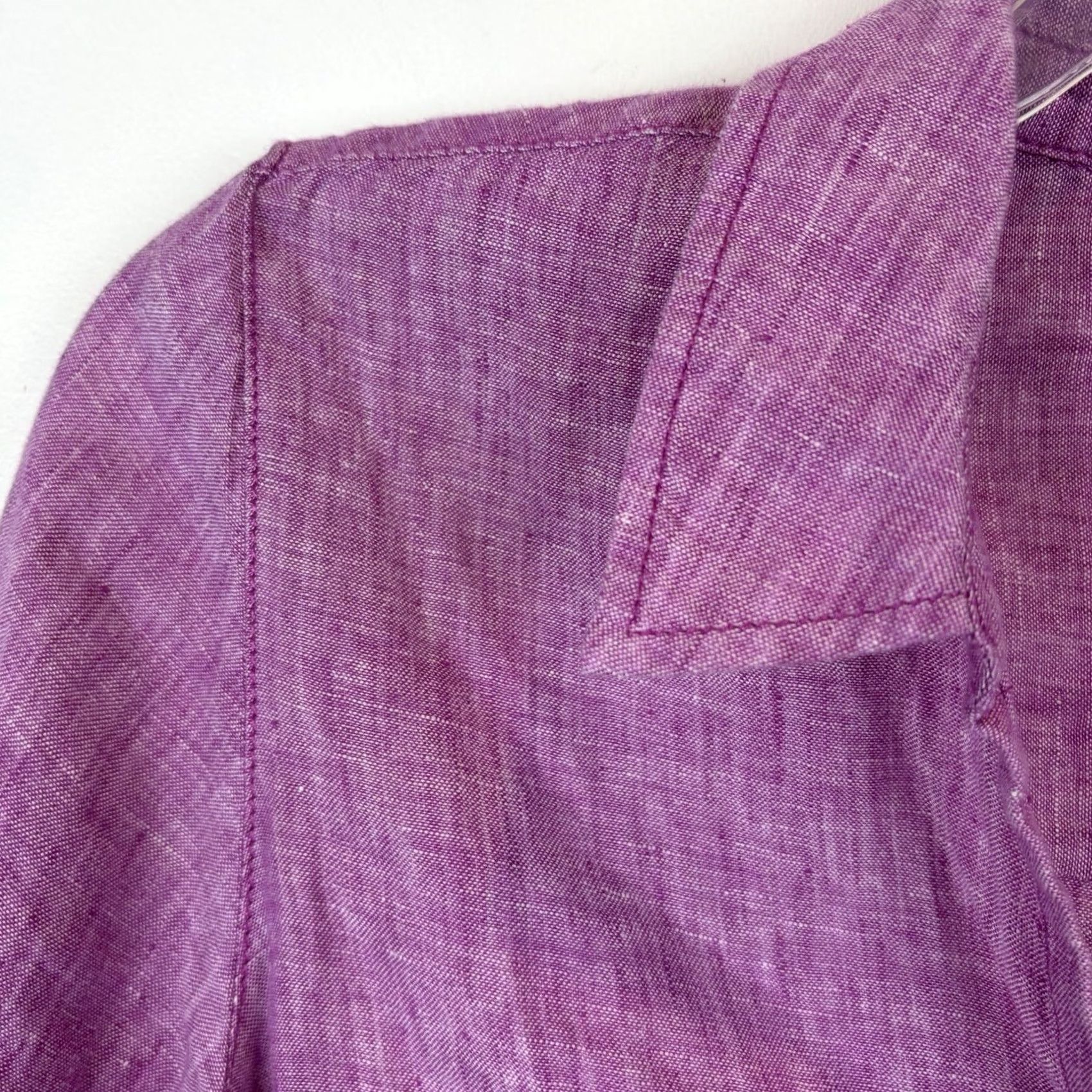 Pinko Sigrid Olsen Tunic Top Womens S Linen Pink Blouse Beach Coastal 3/4 Sleeve Button Collared Relaxed Shirt Size S / US 4 / IT 40 - 4 Thumbnail