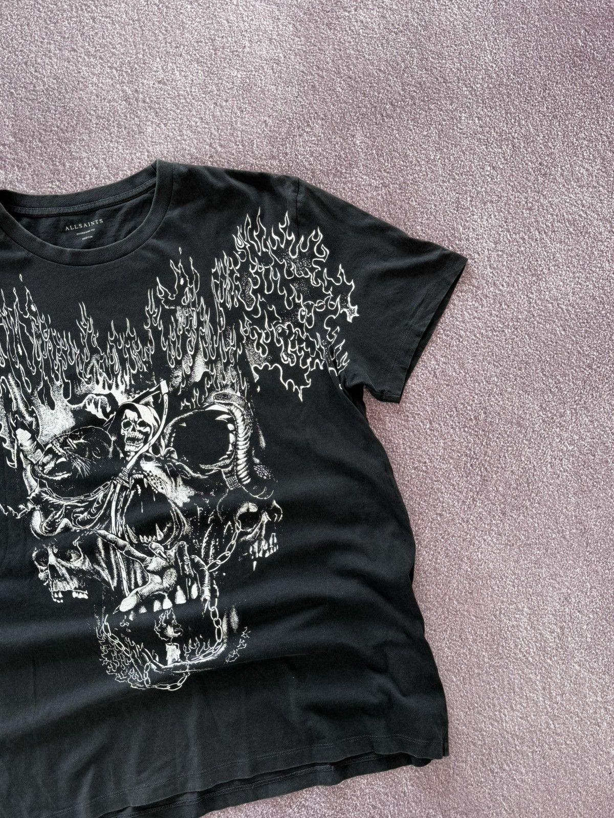 Allsaints Allsaints Grunge Vibe Vintage Skull Logo Y2K T-Shirt Size US M / EU 48-50 / 2 - 5 Thumbnail