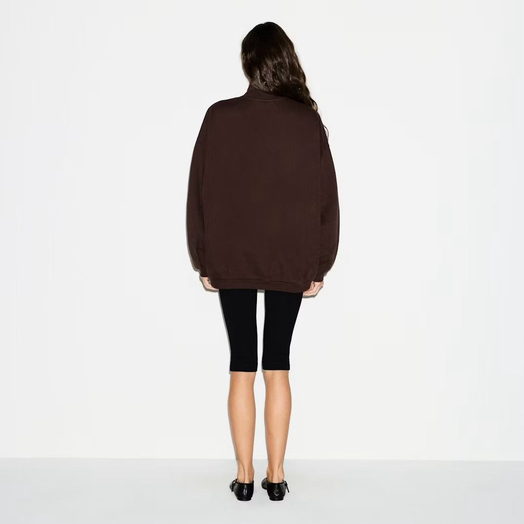 SKIMS SKIMS Oversize Fleece Half Zip Pullover in Espresso small Size S / US 4 / IT 40 - 2 Thumbnail