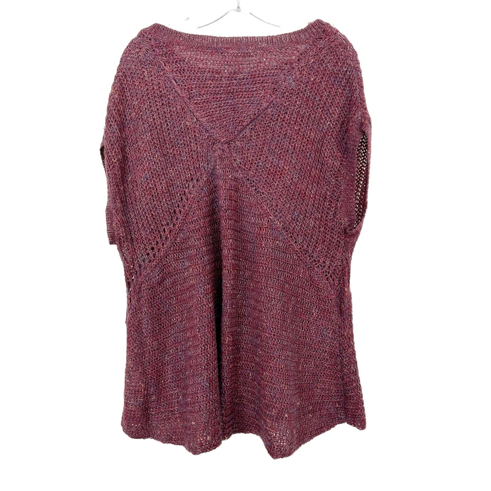 Free People Free People Maroon Wool Linen Mohair Blend Shirt Sz S Size S / US 4 / IT 40 - 5 Thumbnail