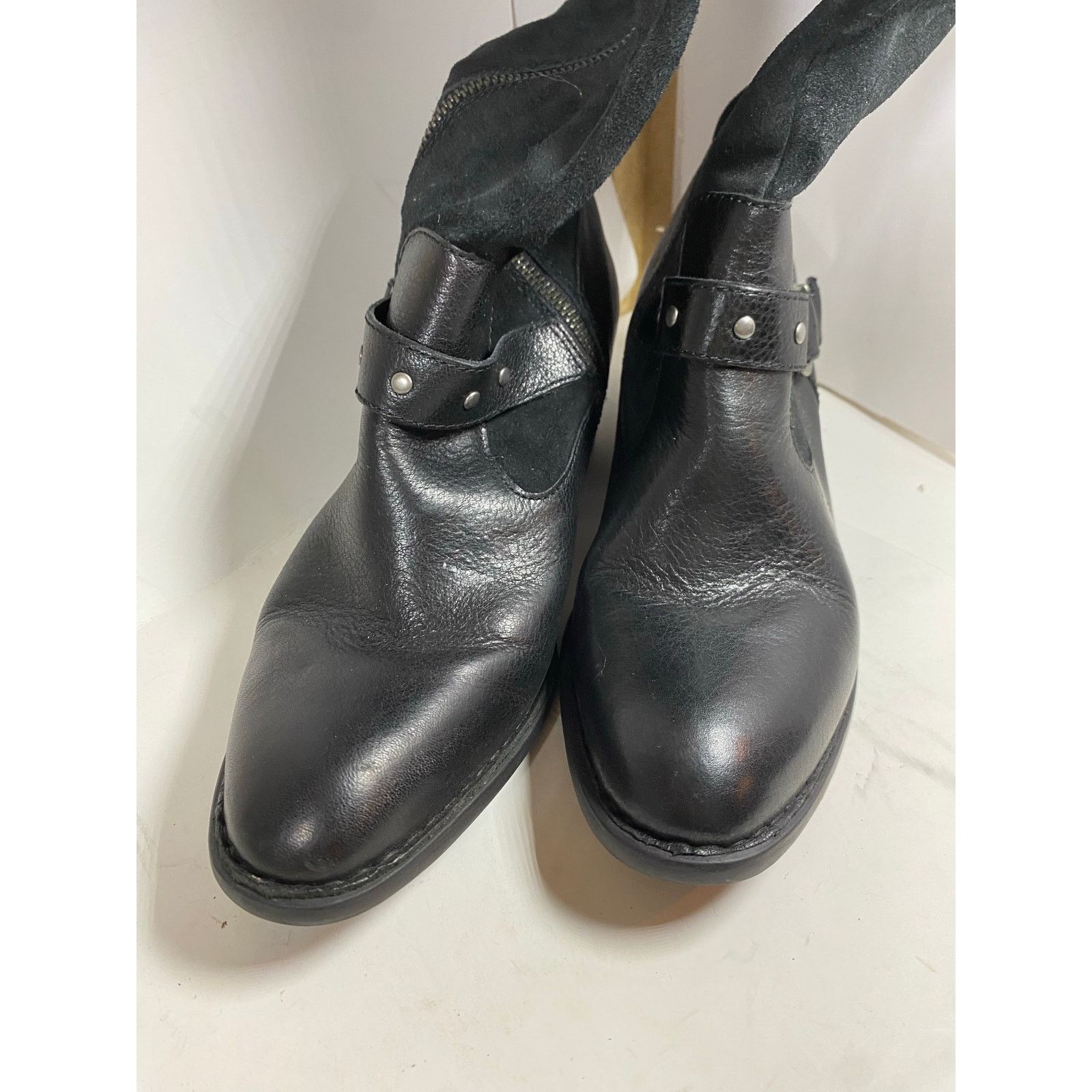 Born Born Alize Double Zip Black Tall Boots 9W Size US 9 / IT 39 - 10 Thumbnail