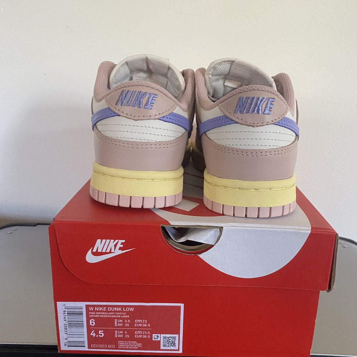 Nike Nike Dunk Low Pink Oxford Rose Athleisure DD1503-601 6 NEW Size US 6 / IT 36 - 4 Thumbnail