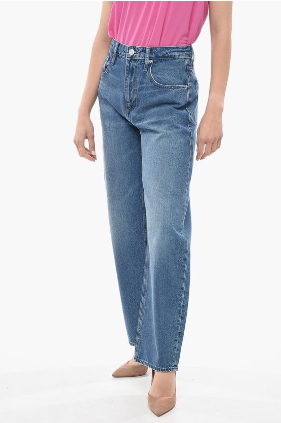 image of Frame High-Waist Straight Leg Jeans 23Cm in Blue, Women's (Size 27)