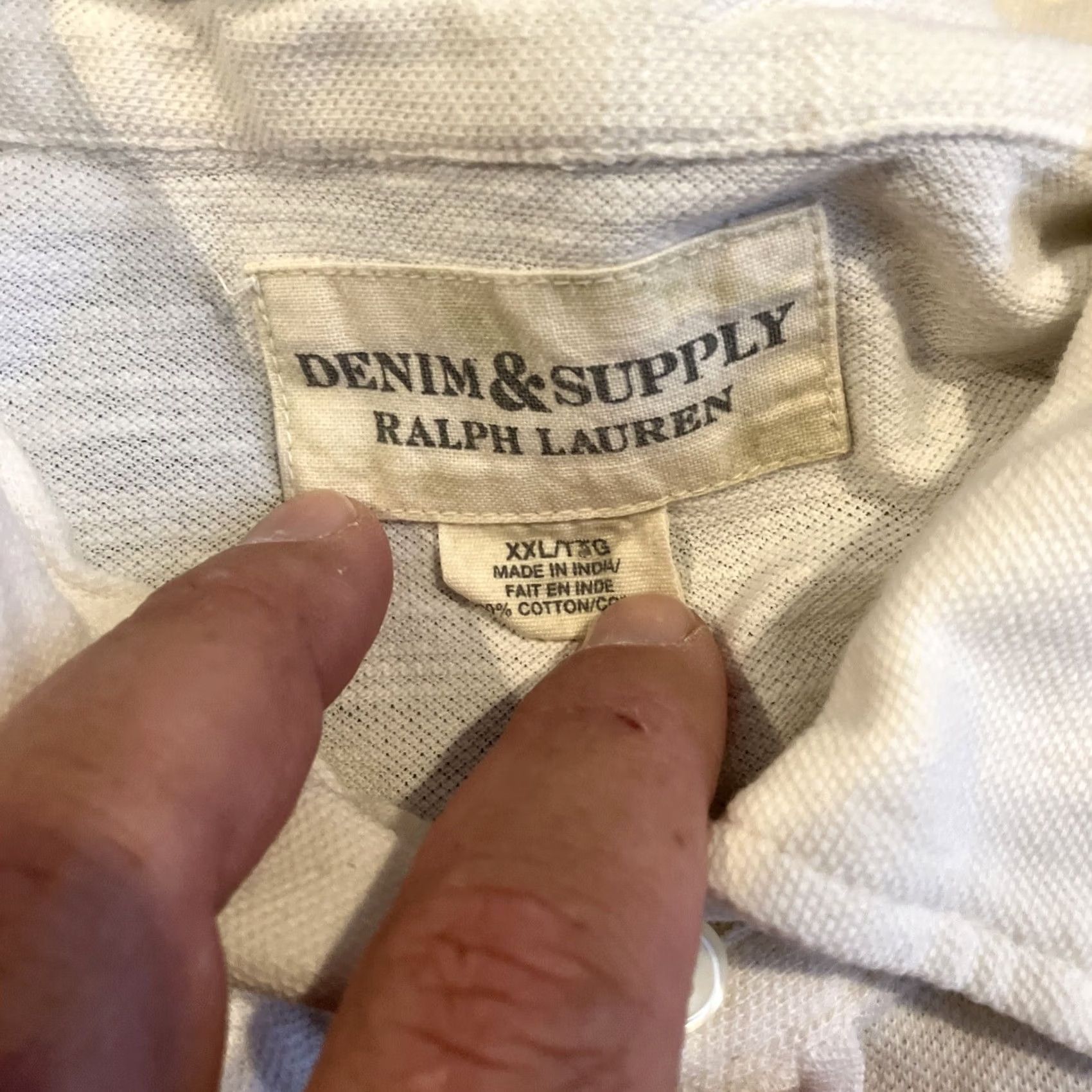 Ralph Lauren VINTAGE Denim & Supply Ralph Lauren Polo Golf White Polo Shirt 2XL Mens Regular Cotton Short Sleeve Collared Pockets Golf Vintage 90s? Size US XXL / EU 58 / 5 - 3 Thumbnail