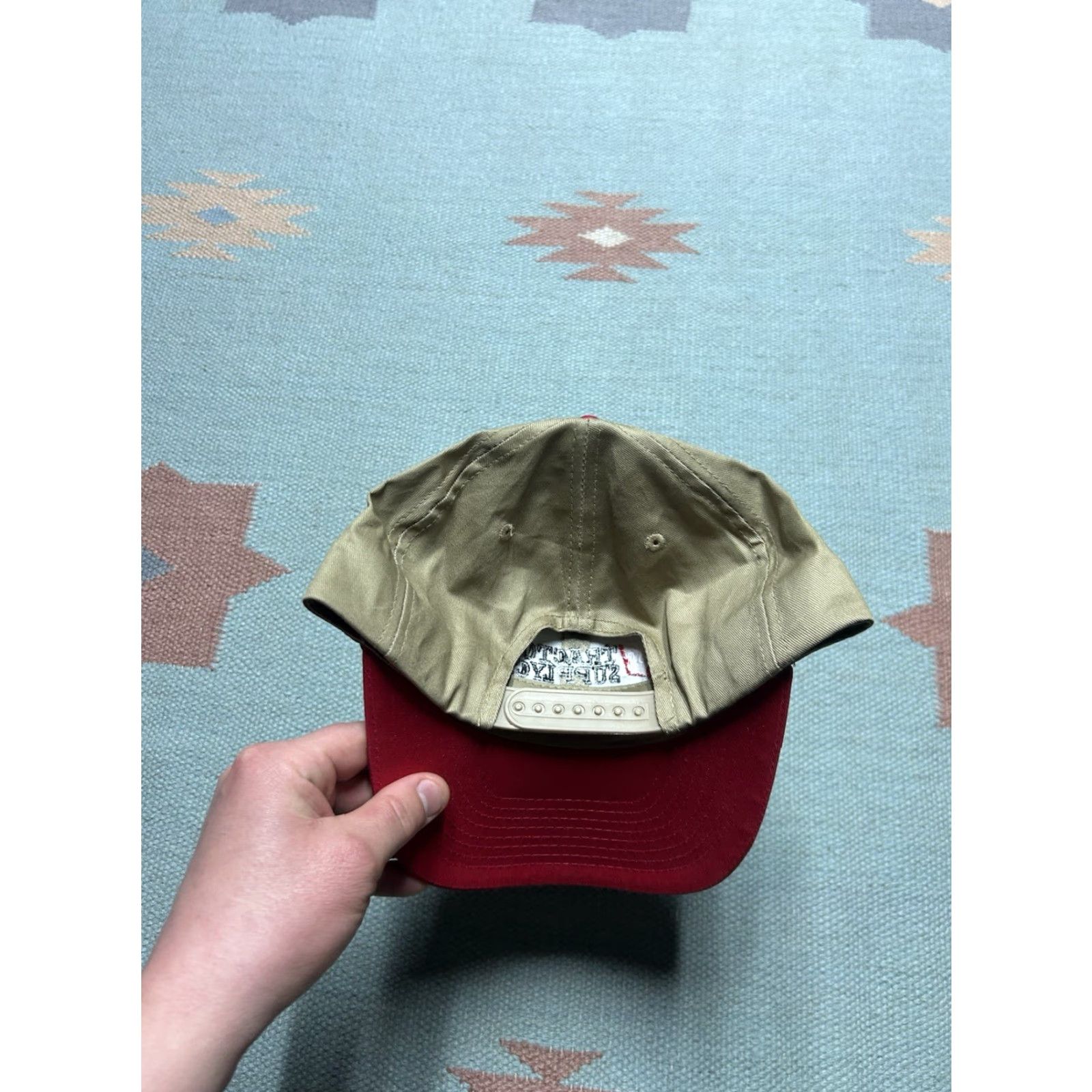 Vintage Tractor supply co snapback hat cap embroidered logo farm adjustable tan red Mens adjustable red hat cap embroidered logo farm Size ONE SIZE - 4 Thumbnail