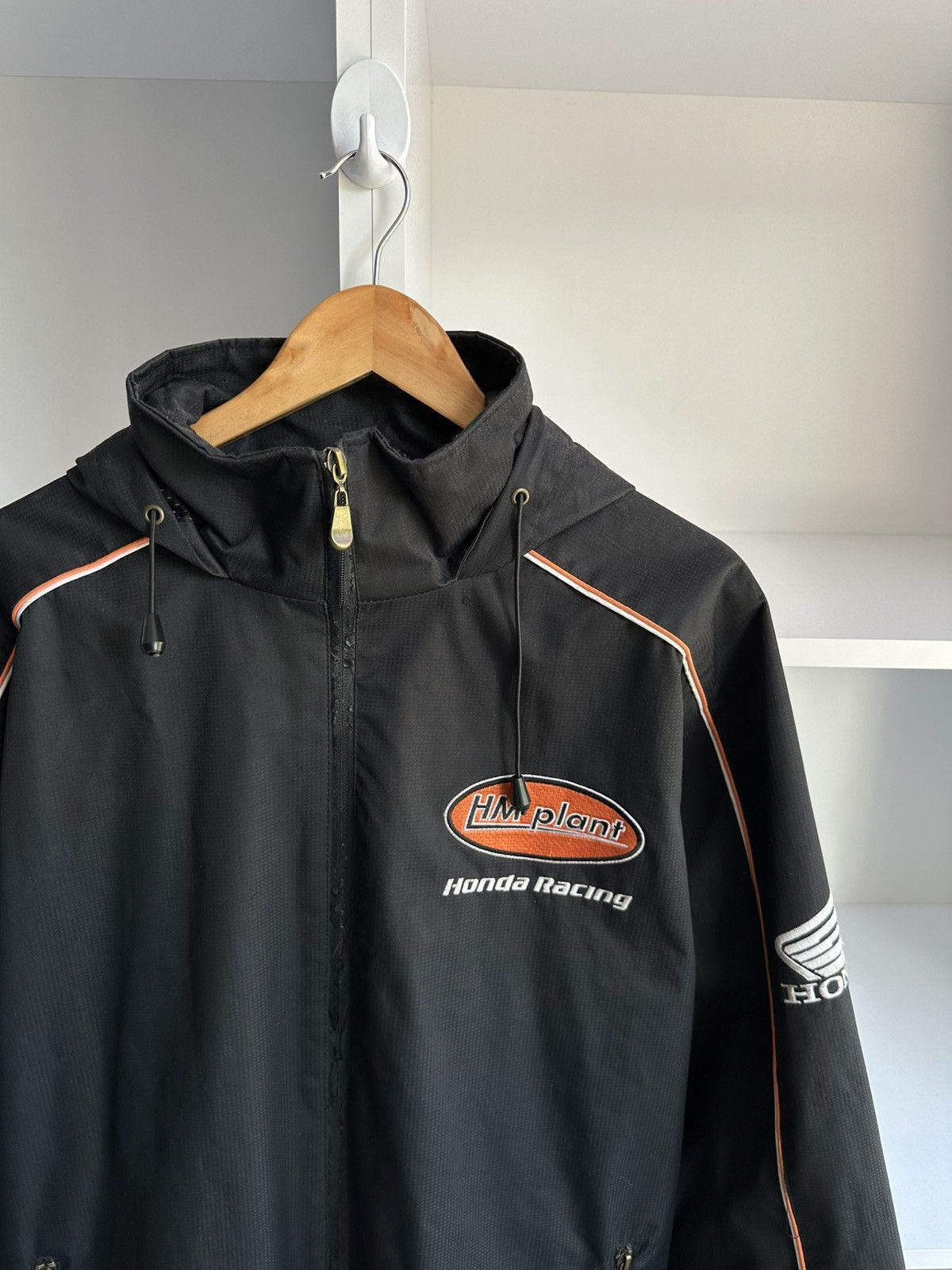 Honda Vintage Honda Racing Black Windbreaker Jacket Sz L Size US L / EU 52-54 / 3 - 4 Thumbnail