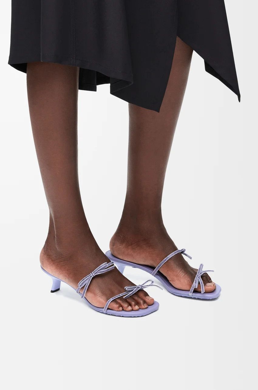 Loewe o1loc1c0525 Peal Sandal In Suede And Rhinestones in Purple Size US 4 / IT 34 - 5 Thumbnail