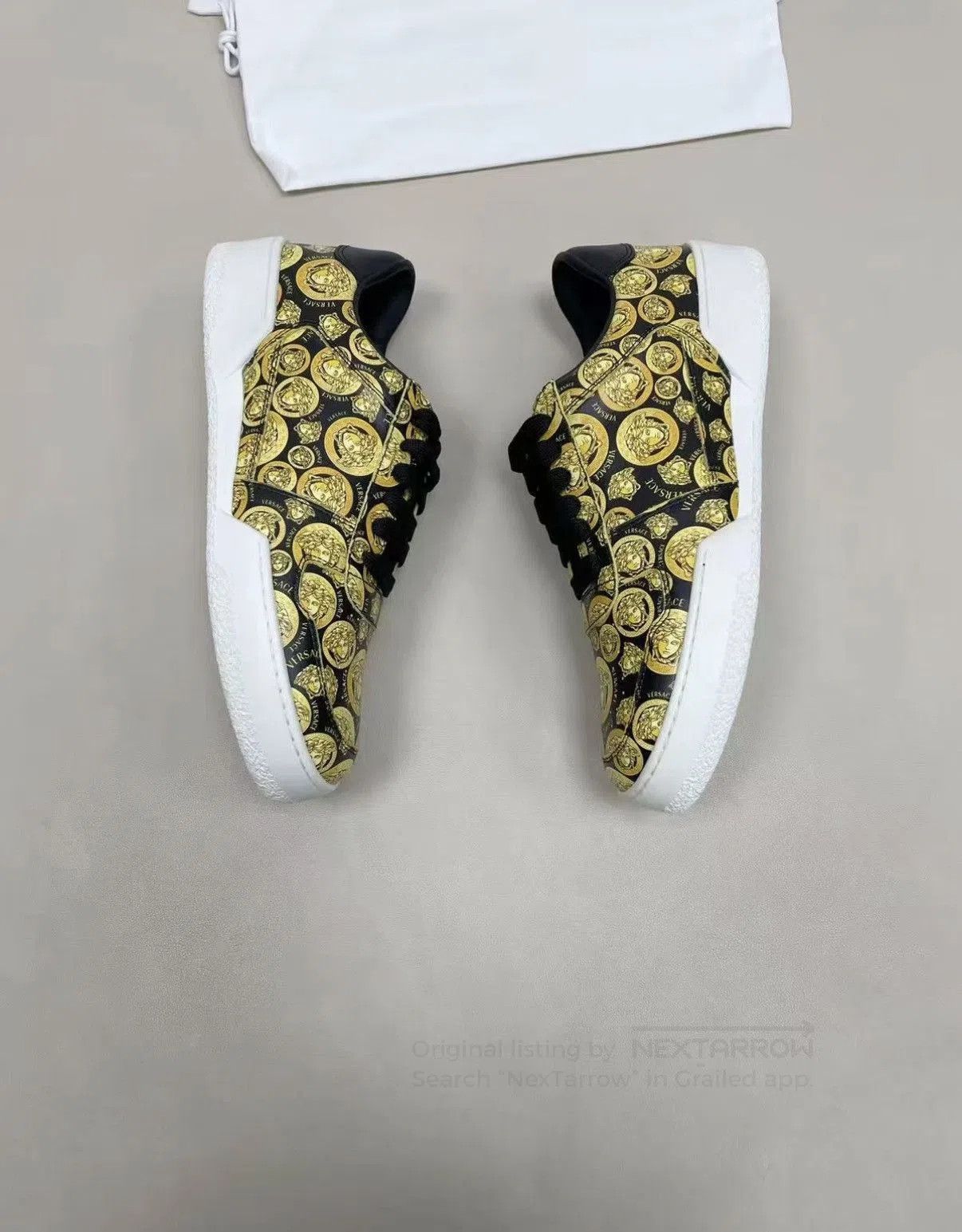 Versace Yellow Printed Low-Top Sneakers Size 9.5. Size US 9.5 / EU 42-43 - 3 Thumbnail