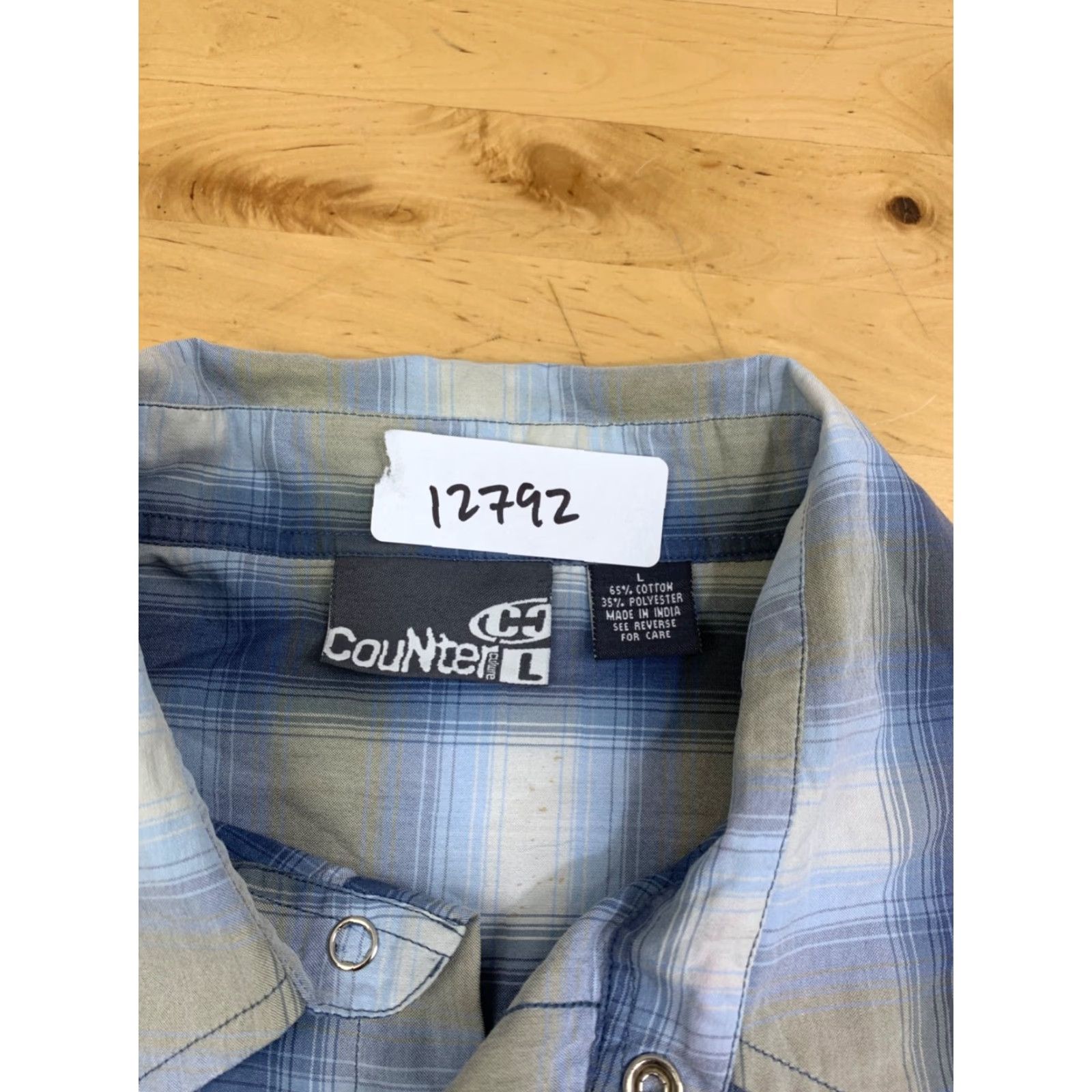 Vintage VINTAGE Counter Culture Shirt Men L Blue Plaid Button-Up Short Sleeve Western Y2K 12792 Size US L / EU 52-54 / 3 - 2 Thumbnail