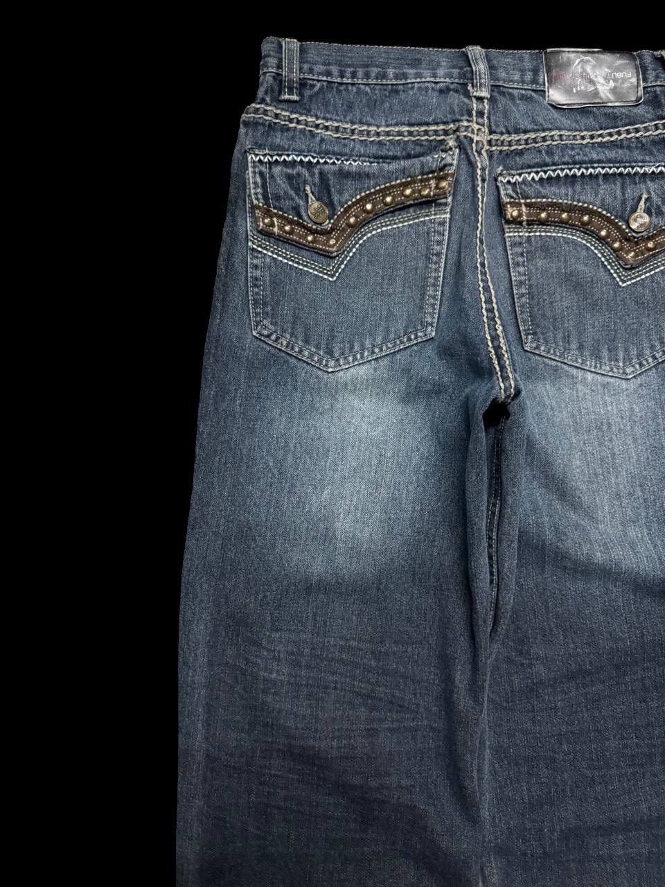 Tornado Mart SUPER BAGGY 90s Style Fubu Mudwash Wide Studded Jeans Size US 26 / EU 42 - 14 Thumbnail
