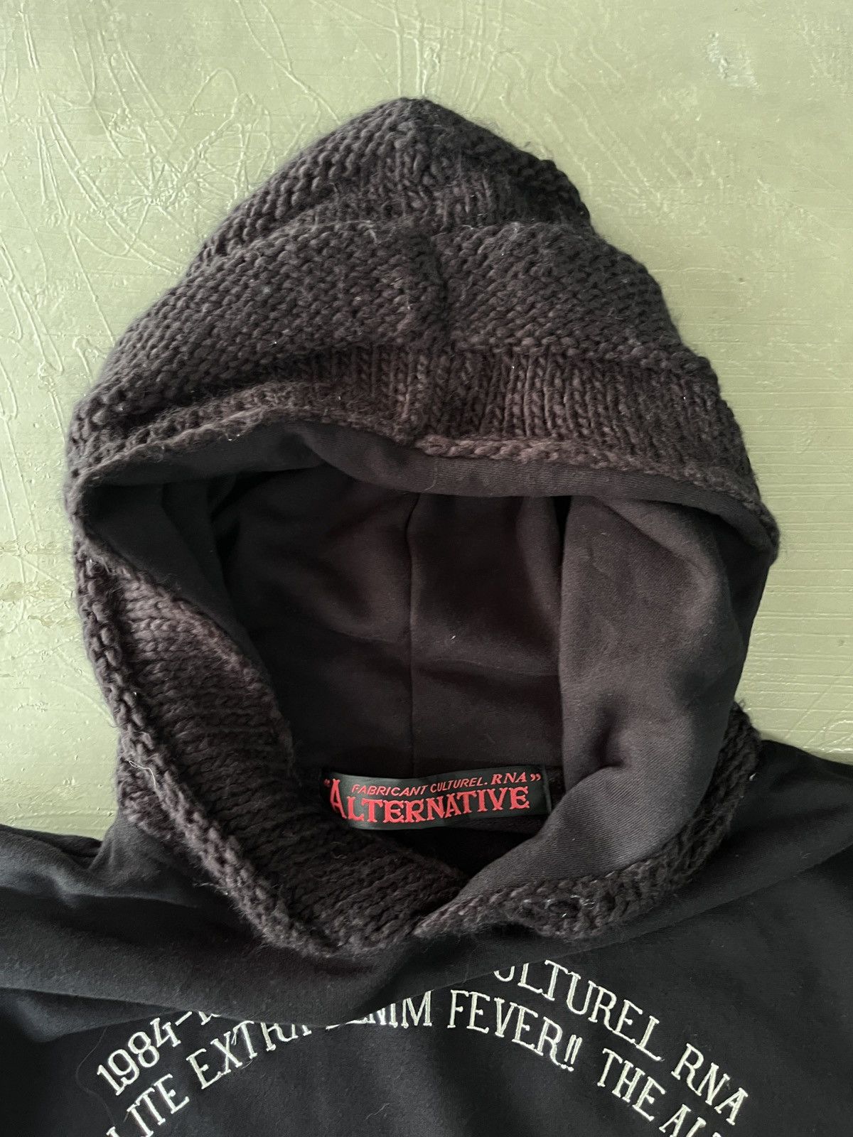 If Six Was Nine 1990s RNA Inc - Fringe Knitted Hybrid Visvim Style Hoodie Size US L / EU 52-54 / 3 - 5 Thumbnail