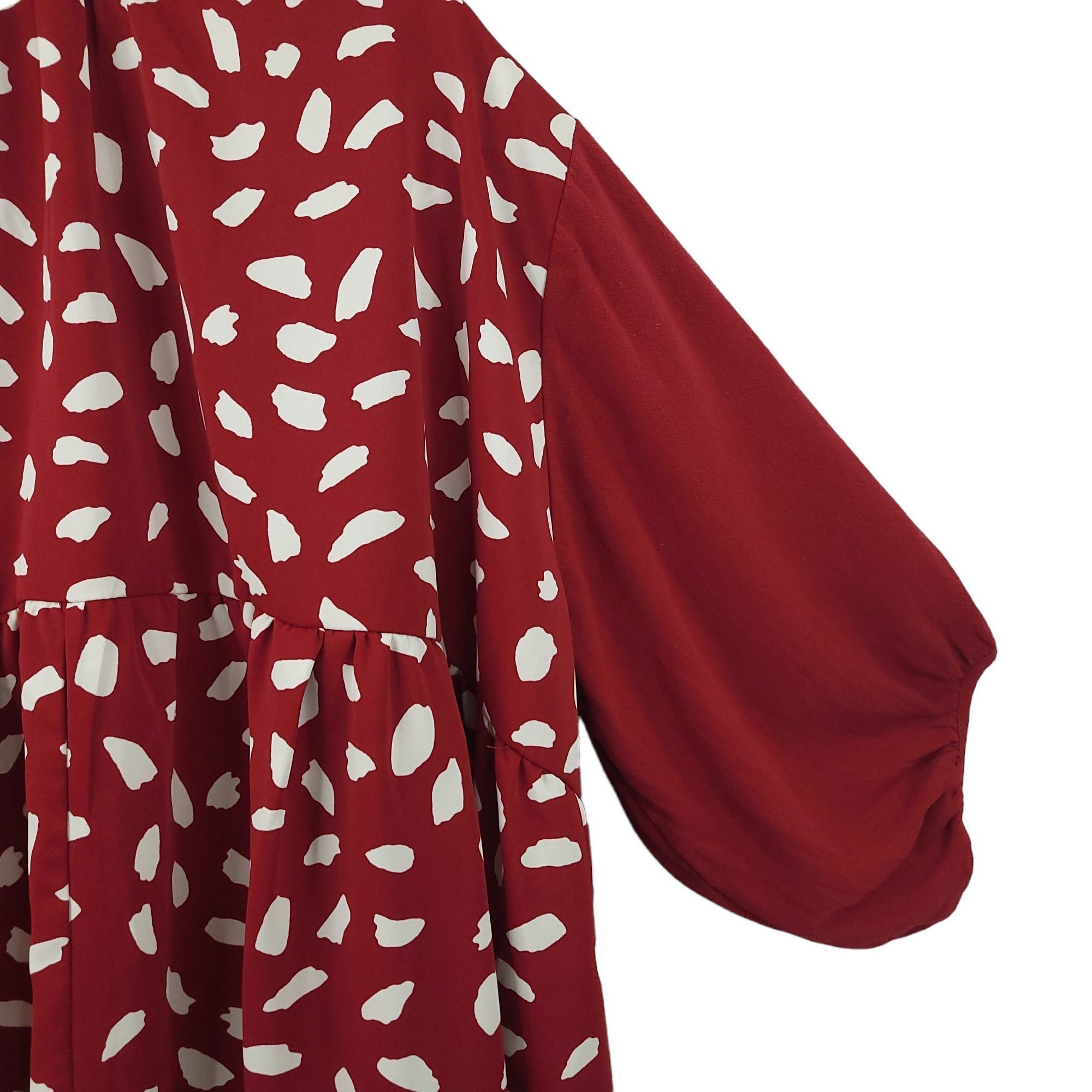 Other Umgee Burgundy Babydoll Tunic Top L Dalmatian Print Collar Size L / US 10 / IT 46 - 10 Thumbnail