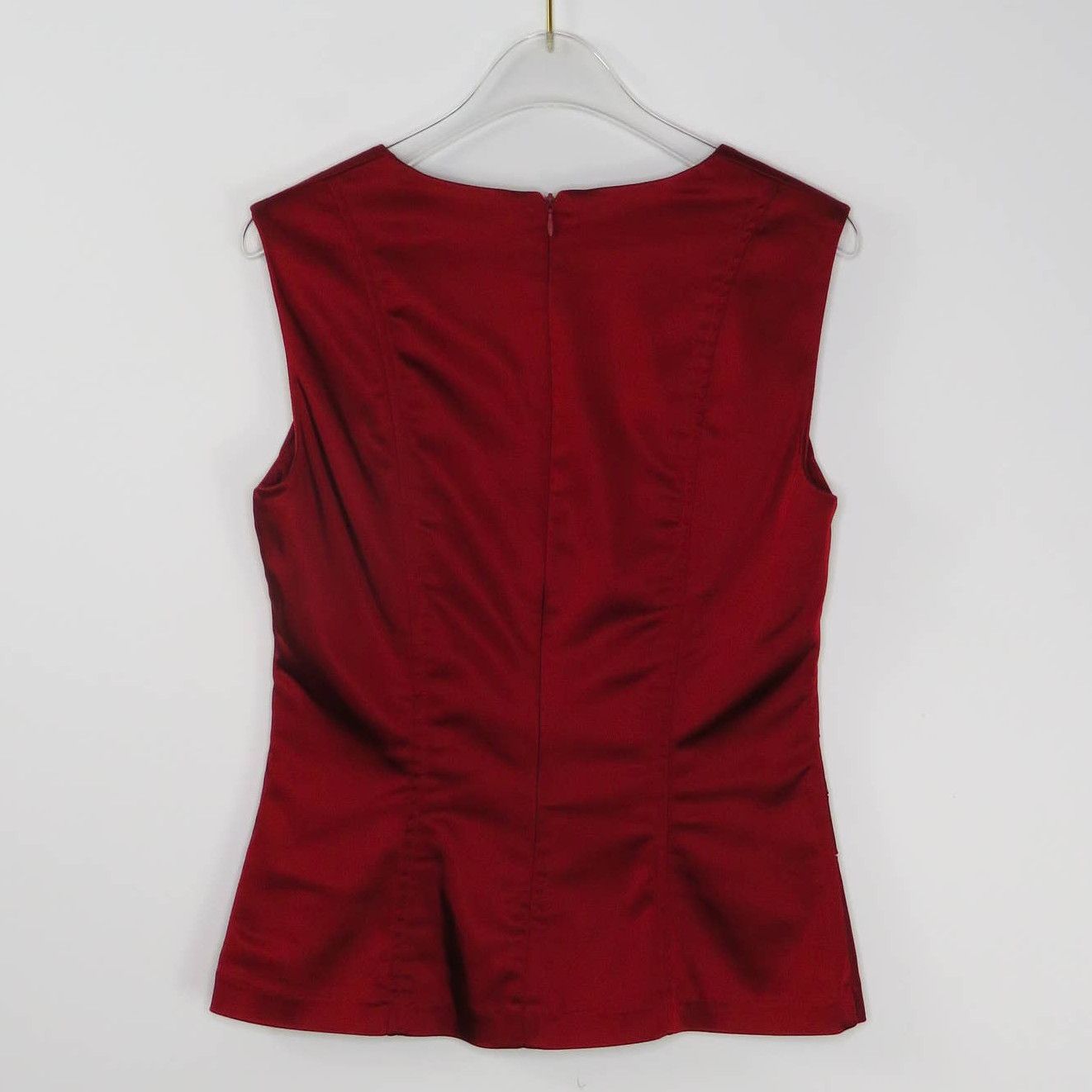 Vintage Caché Red Satin Sweetheart Blouse Sleeveless Y2k Size S / US 4 / IT 40 - 8 Thumbnail