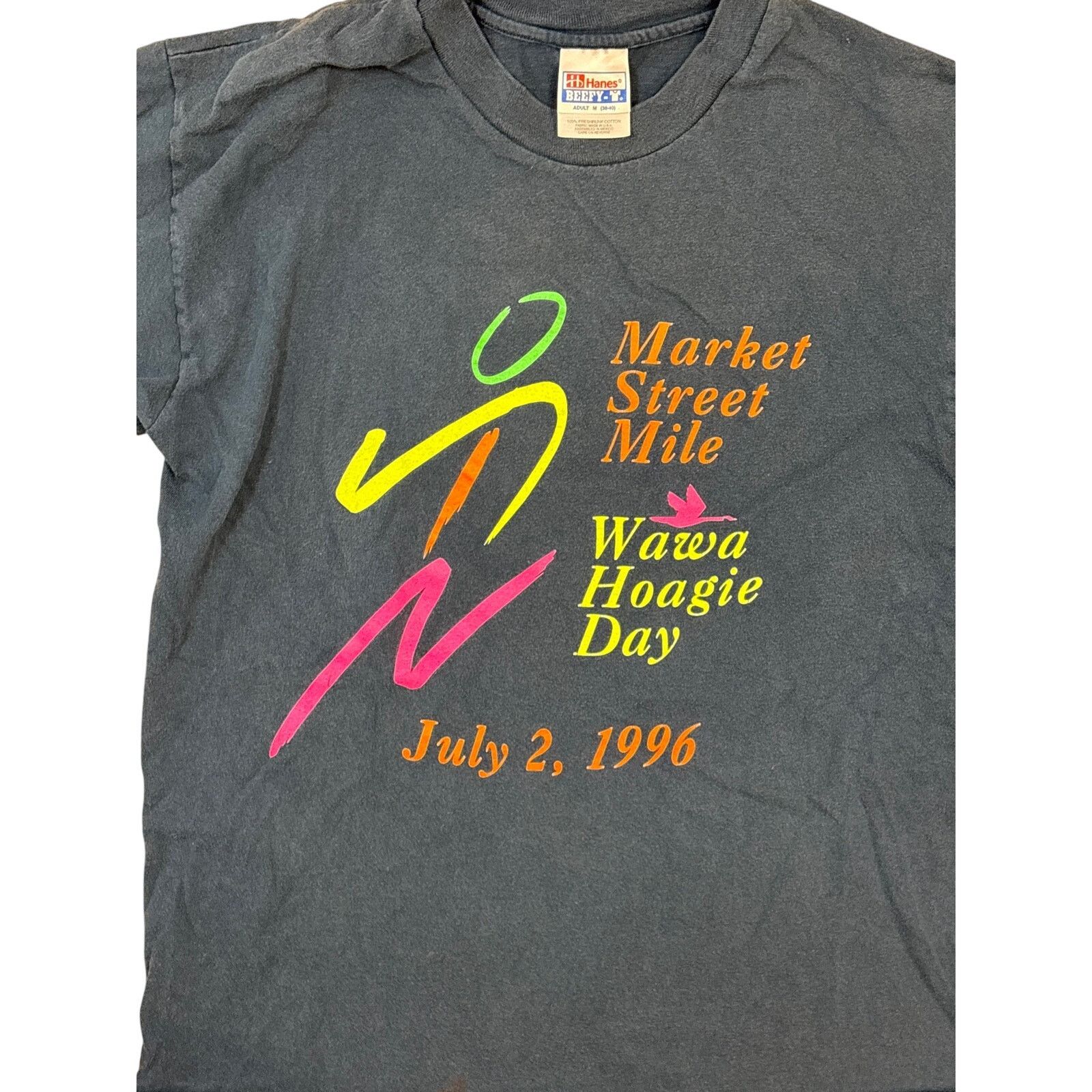 Hanes Vtg 96 Market Street Mile Wawa Hoagie Day July 2 grey Hanes Size US M / EU 48-50 / 2 - 2 Thumbnail