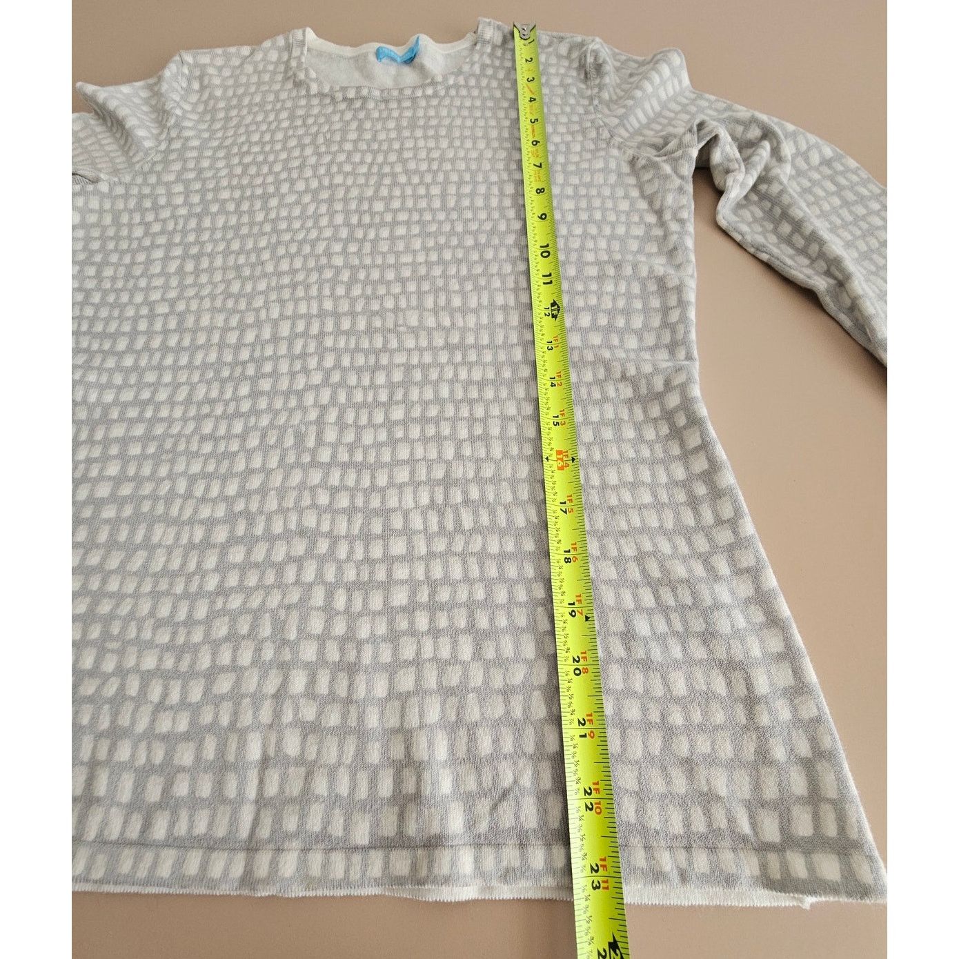 J.McLaughlin J. Mclaughlin Women White/Gray Cotton Blend Crew Sweater XS Size XS / US 0-2 / IT 36-38 - 5 Thumbnail