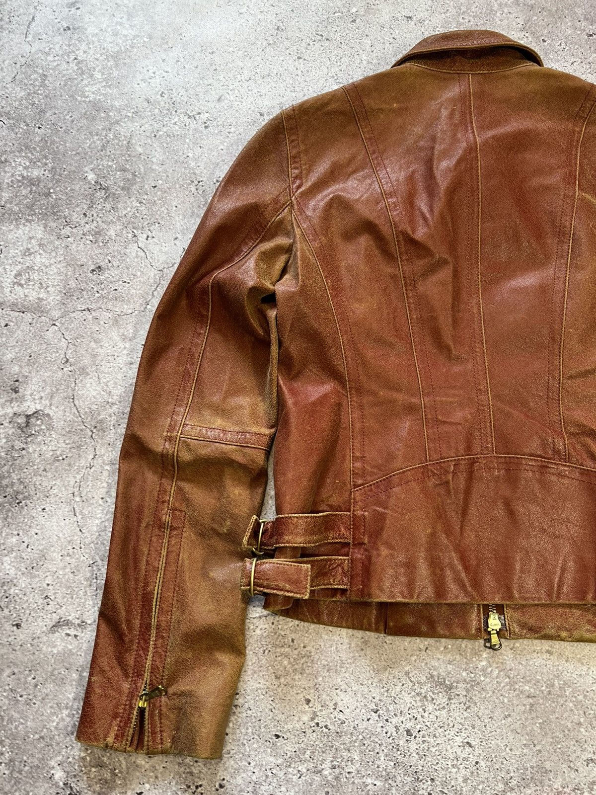 Donna Karan Nice design DKNY zipper leather biker jacket Like Hedi Size M / US 6-8 / IT 42-44 - 15 Thumbnail