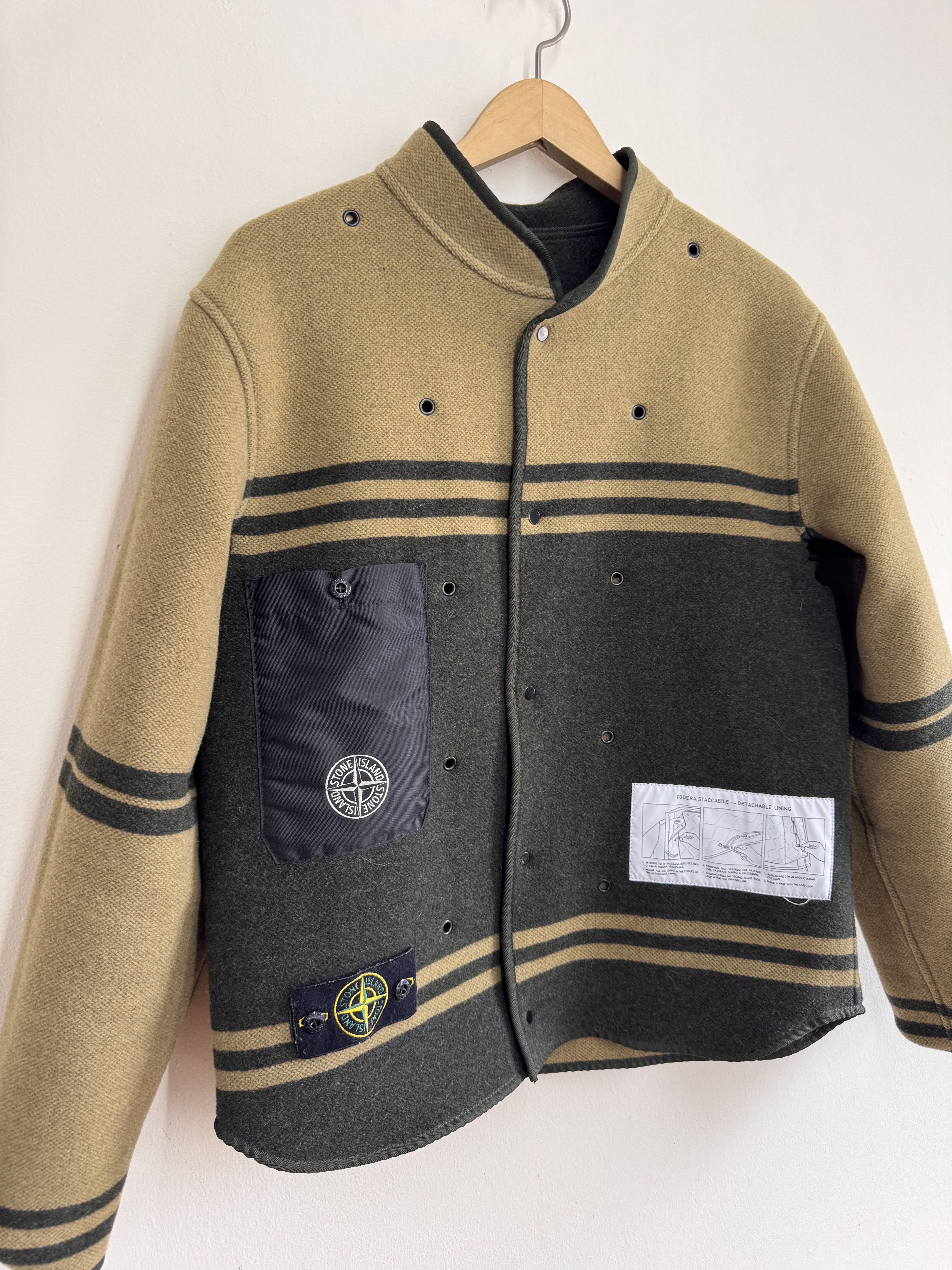 Stone Island Stone Island Reversible Wool Blanket Jacket Stripe L Italy Size US L / EU 52-54 / 3 - 6 Thumbnail