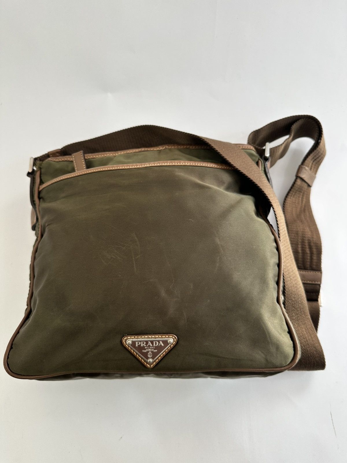 Prada PRADA Tessuto Nylon Flat Messenger Bag Green Size ONE SIZE - 2 Thumbnail