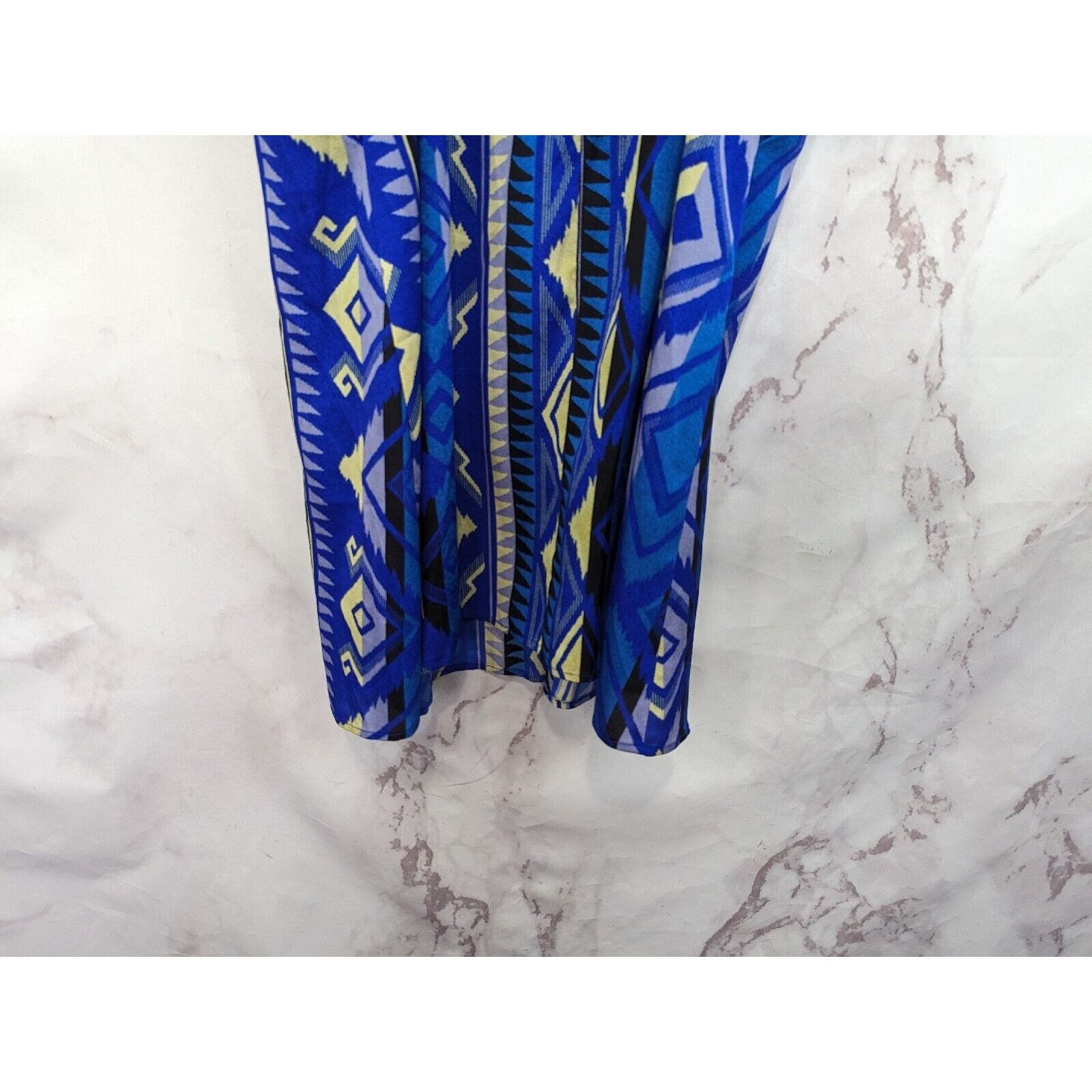 Anthropologie Yumi Kim Dress Women Large Aztec Southwestern Blue Spaghetti Size L / US 10 / IT 46 - 9 Thumbnail