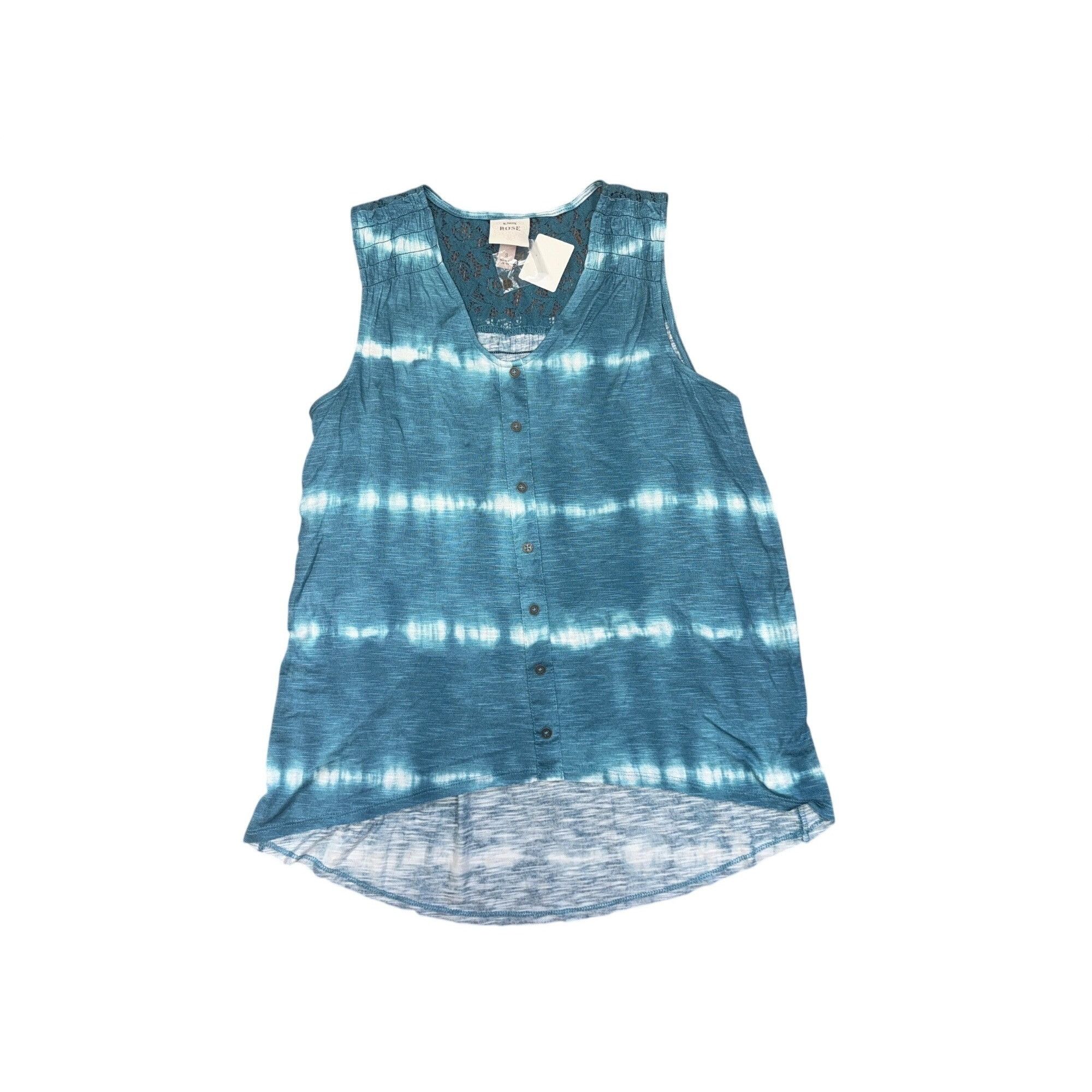 Other Knox Rose Small Blue Tie Dye Sleeveless Button-Down Top With Size S / US 4 / IT 40 - 2 Thumbnail